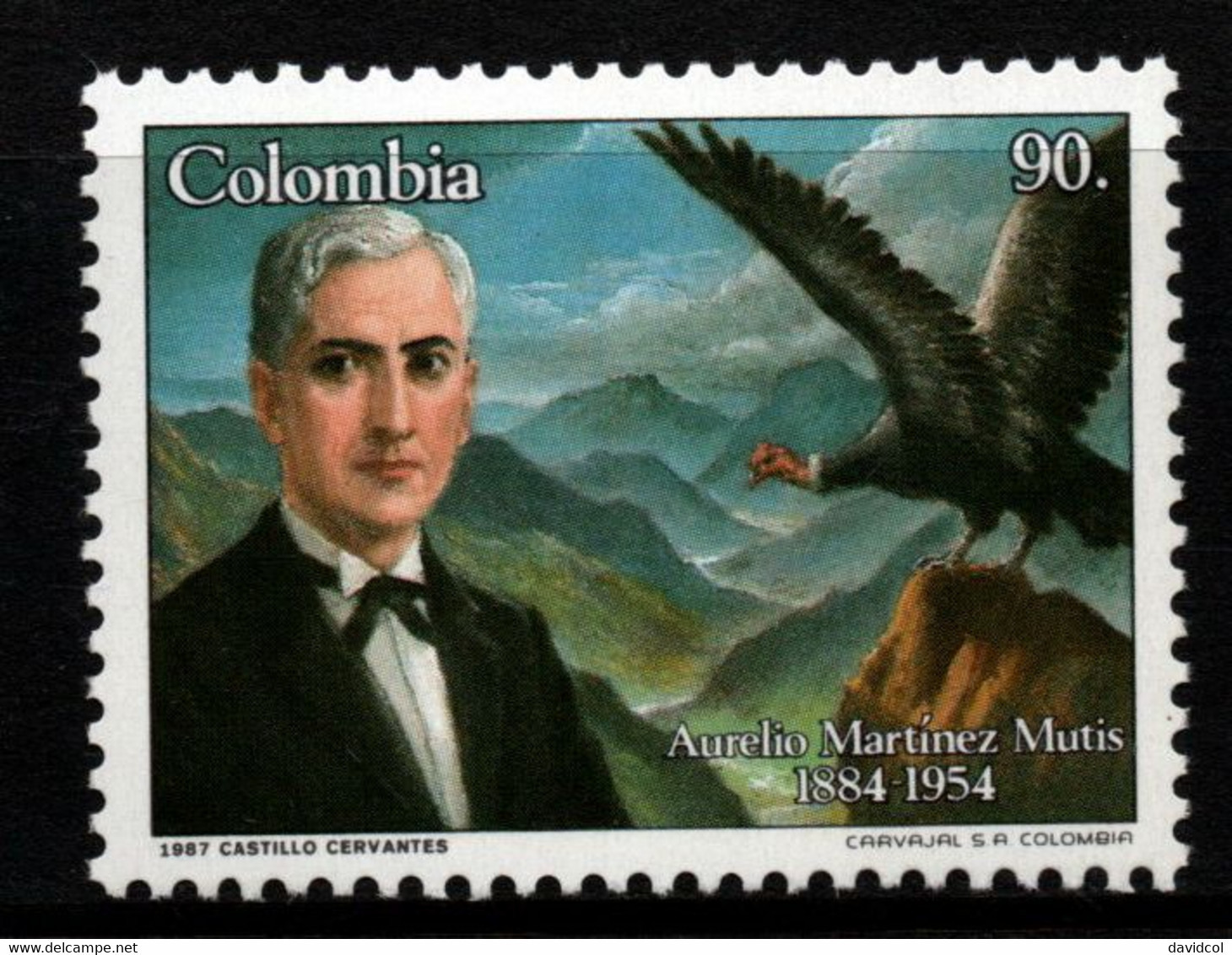 14- KOLUMBIEN - 1987 - MNH - MI#: 1709. JAURELIO MARTINEZ MUTIS- CONDOR - Colombia