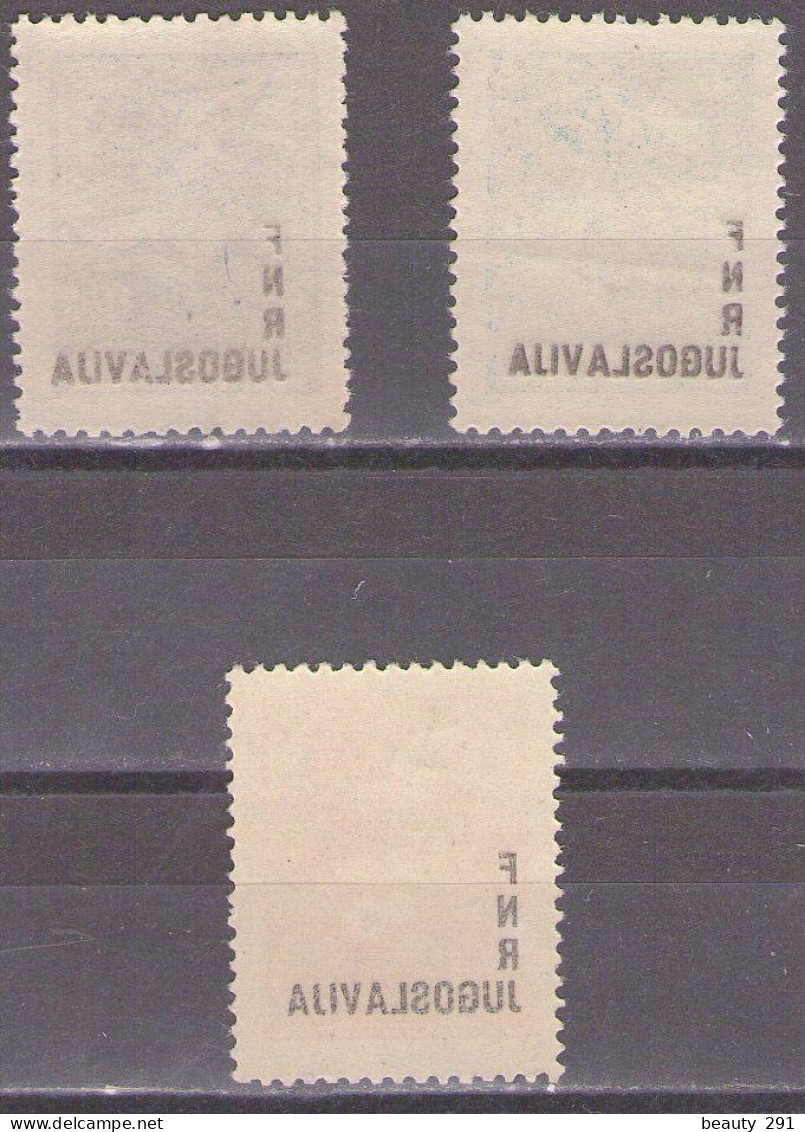 Yugoslavia 1949 - Definitive With Overprint, Mi 595-597 - Error Overprint  - MNH**VF - Unused Stamps