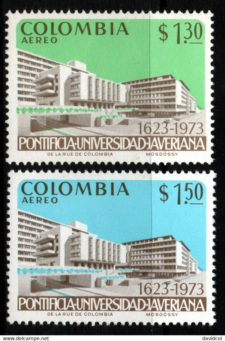 01- KOLUMBIEN - 1973- MI#:1243,1244- MNH- JAVERIANA UNIVERSITY. EDUCATION / ARCHITECTURE - Colombia