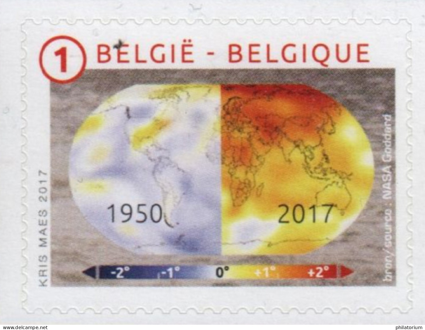 Belgique, België, **, Yv 4652, Mi 4728, Bel 4682, Développement Du Réchauffement Climatique (1950-2017) - Ongebruikt