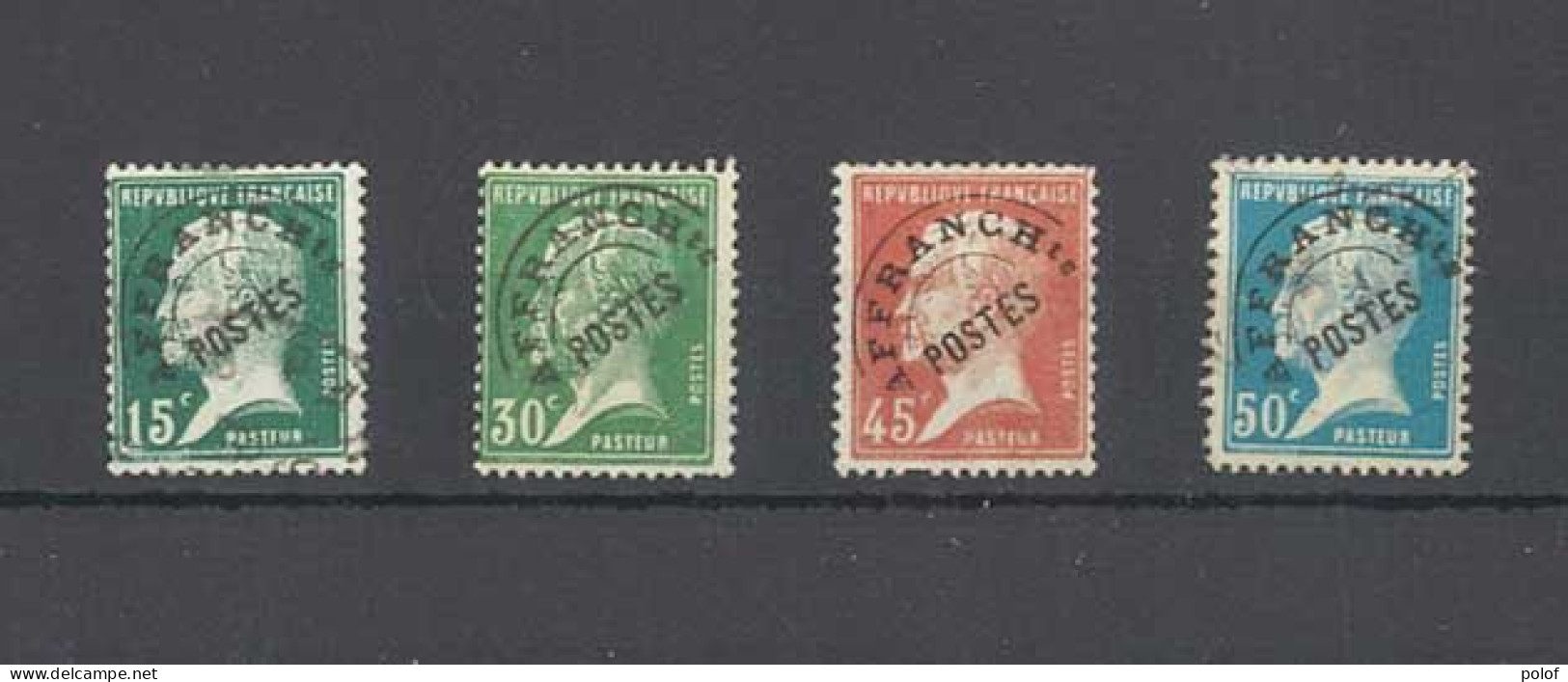 PREOBLITERE - Série De 4 Timbres - Type Pasteur - Yvert 65 à 68 - 1893-1947