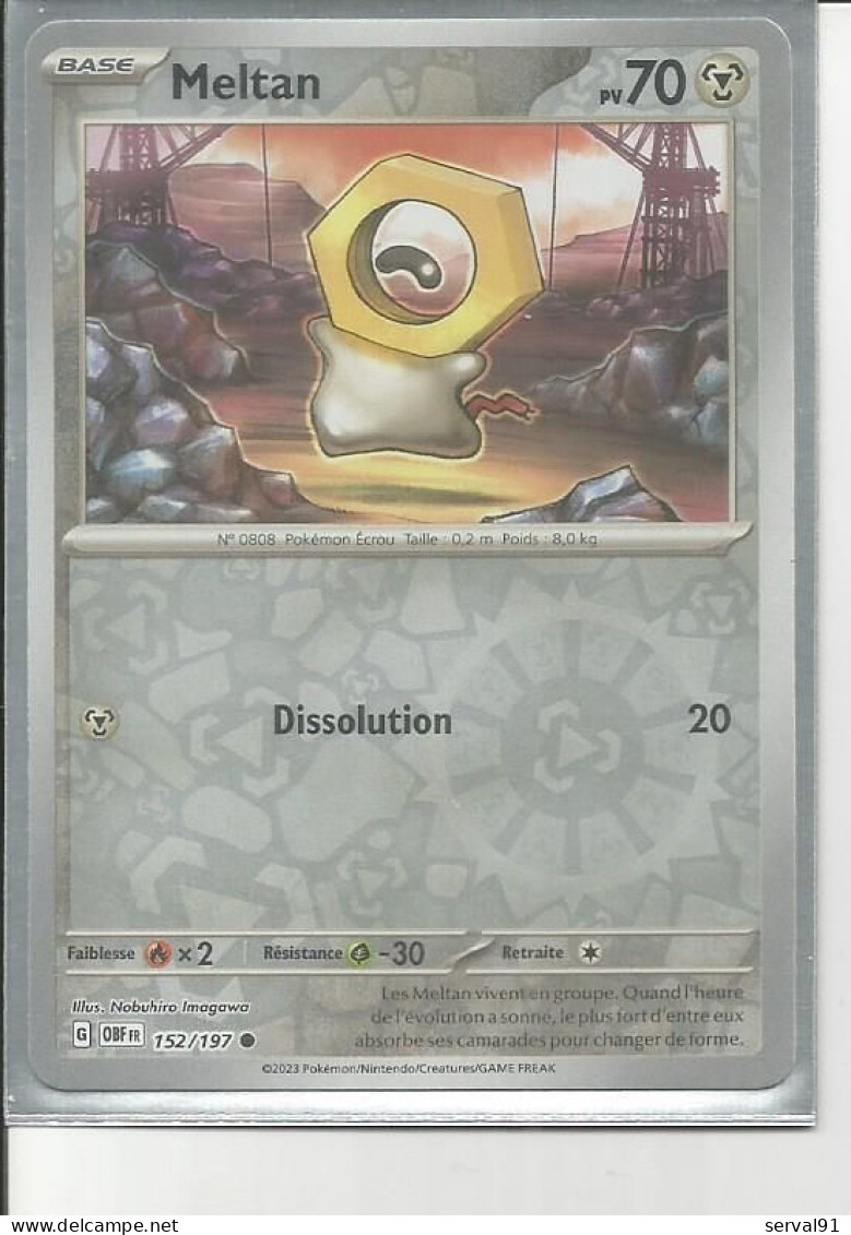 CARTE MELTAN REVERSE FLAMMES OBSIDIENNES N° 152 - Karmesin Und Purpur