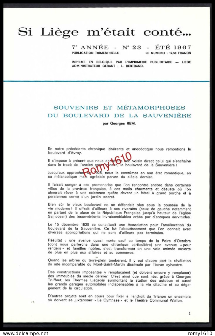 SI LIEGE M'ETAIT CONTE... Année Complète 1967. N°22,23, 24,25. - Belgium