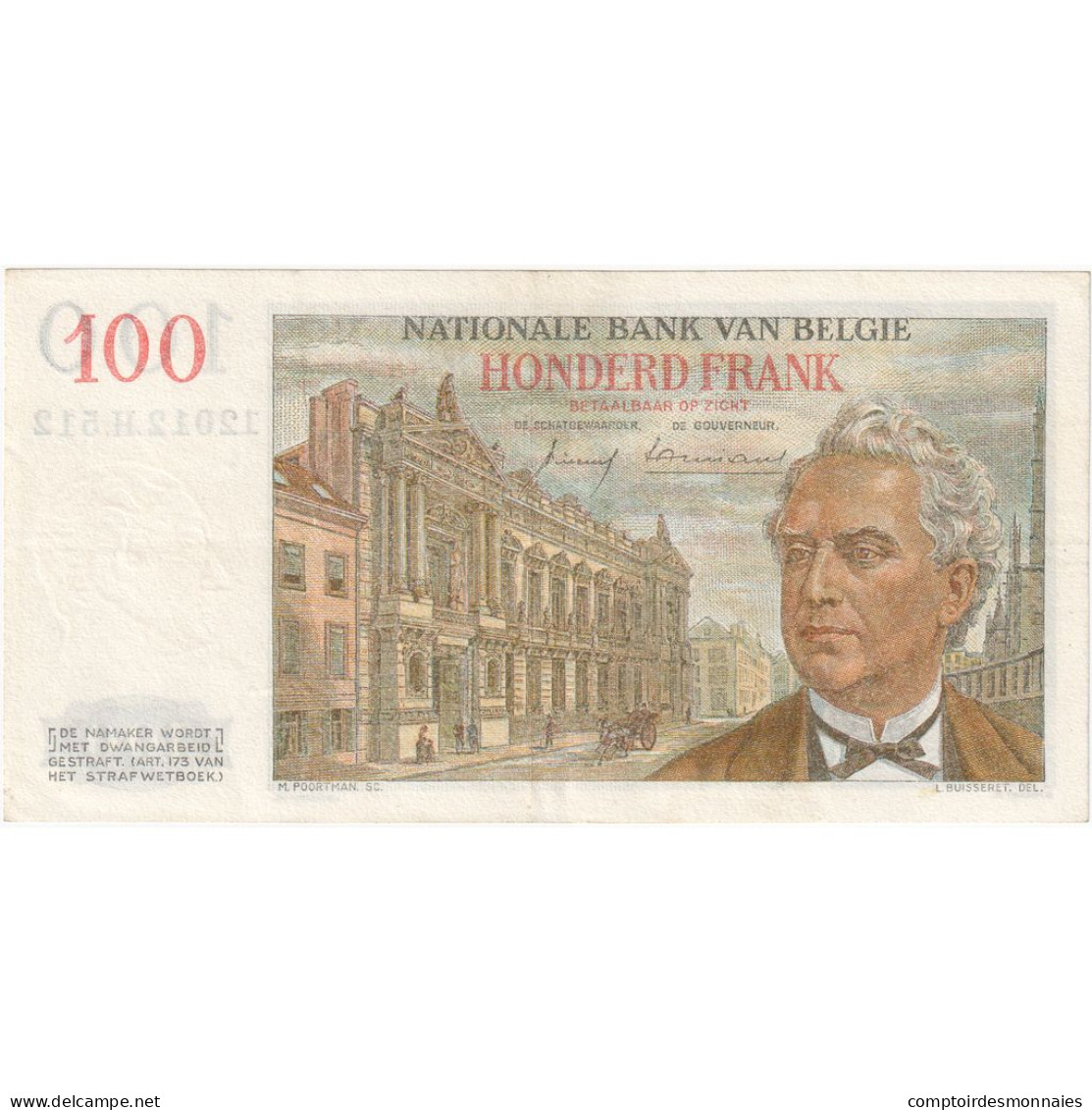 Belgique, 100 Francs, 1958, 1958-04-21, KM:129c, TTB+ - 100 Francs