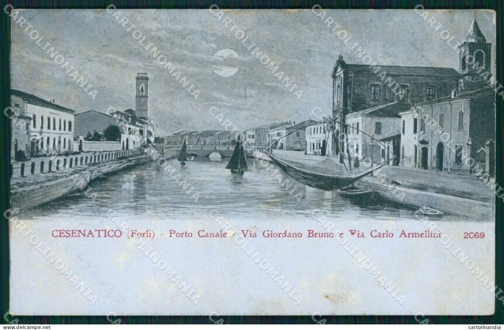 Forlì Cesenatico Porto Canale Chiaro Di Luna Alterocca 2069 Cartolina QT3356 - Forli