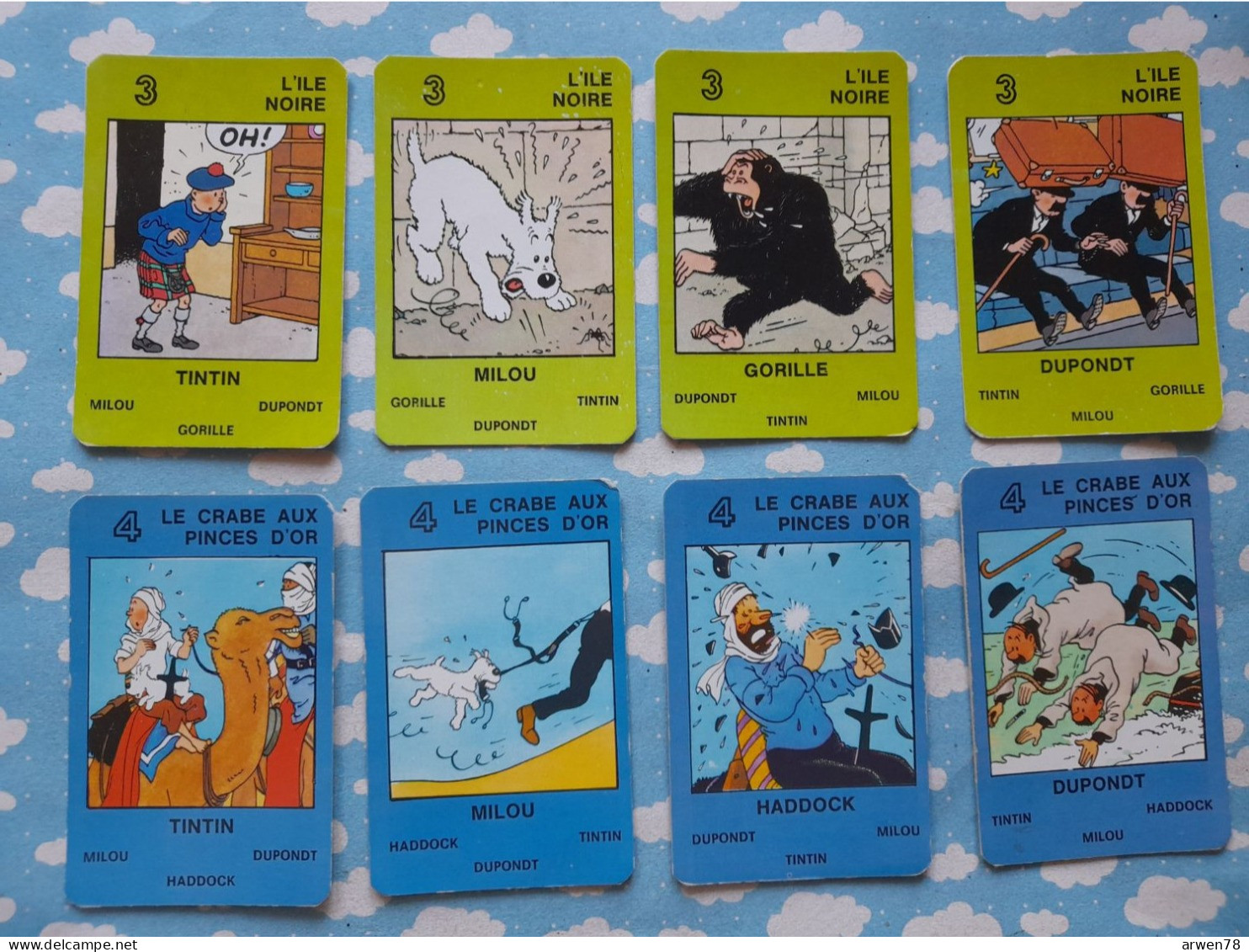 JEU DES 7 FAMILLES TINTIN ( Offert Par Nesquik ) LOMBARD 1975 HERGE - Oggetti Pubblicitari