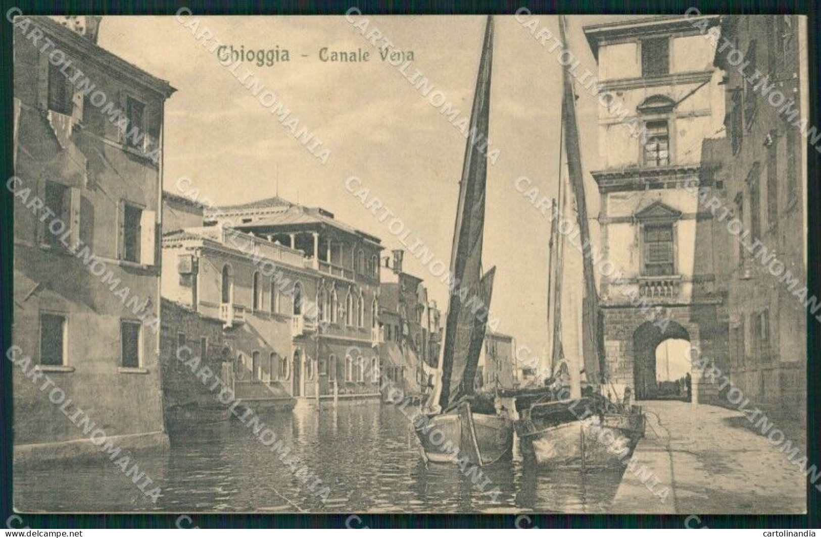 Venezia Chioggia Canale Vena Barca Cartolina QT4020 - Venezia (Venice)