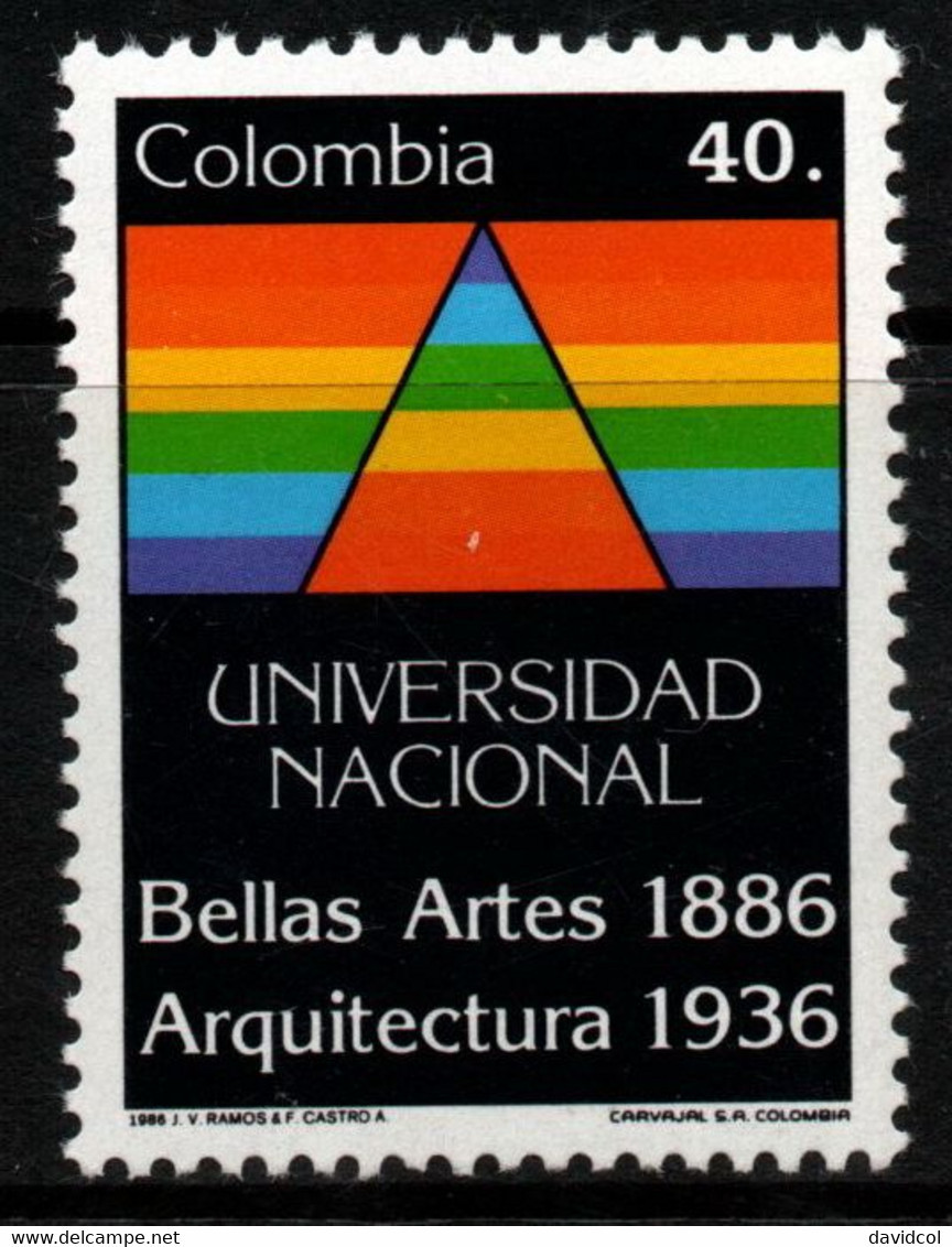 11- KOLUMBIEN - 1986 - MI#:1689 -MNH- NATIONAL UNIVERSITY - EDUCATION - Colombie