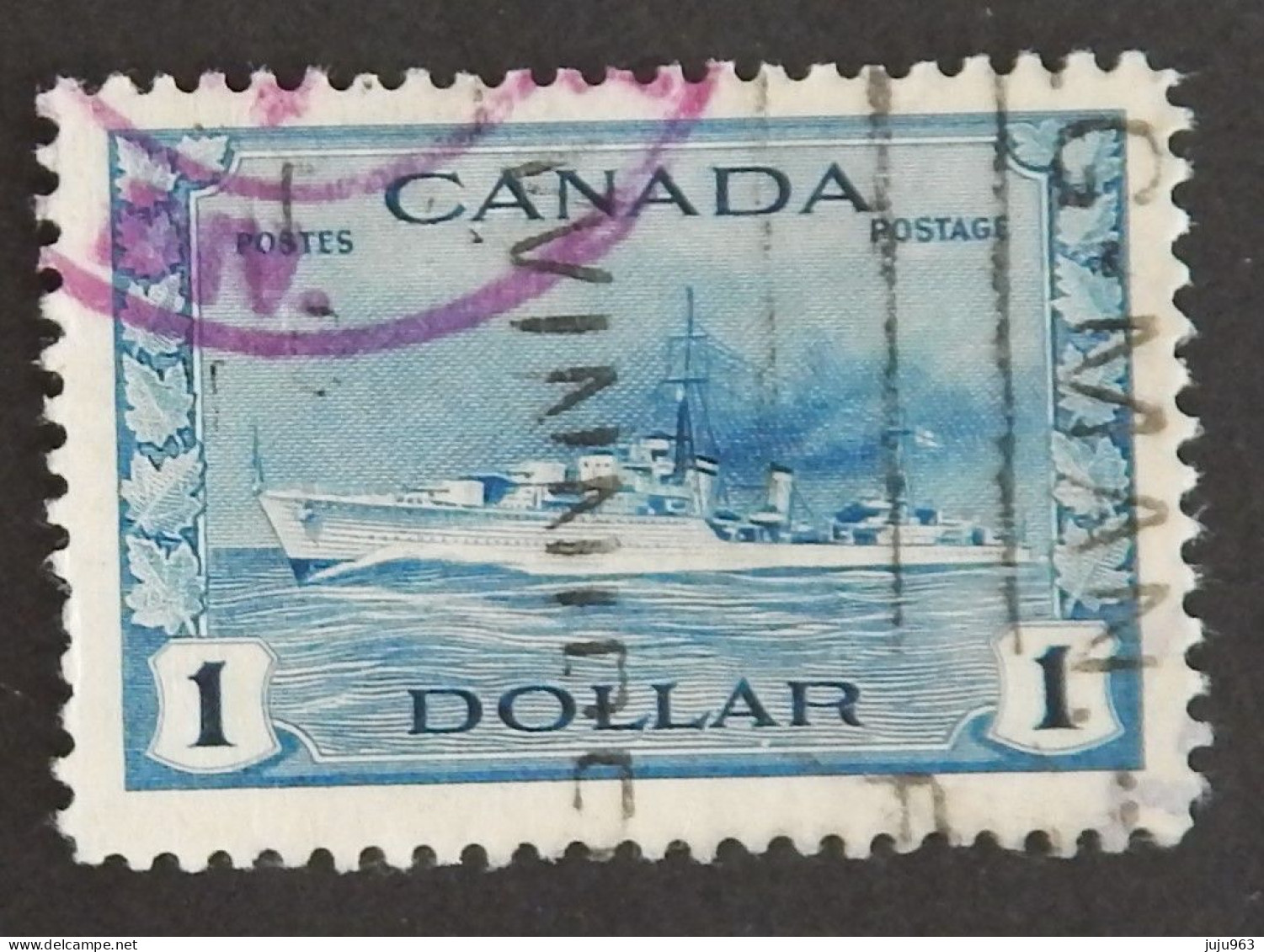 CANADA YT 218 OBLITÉRÉ "DESTROYER IROQUOIS" ANNÉES 1943/1948 - Used Stamps