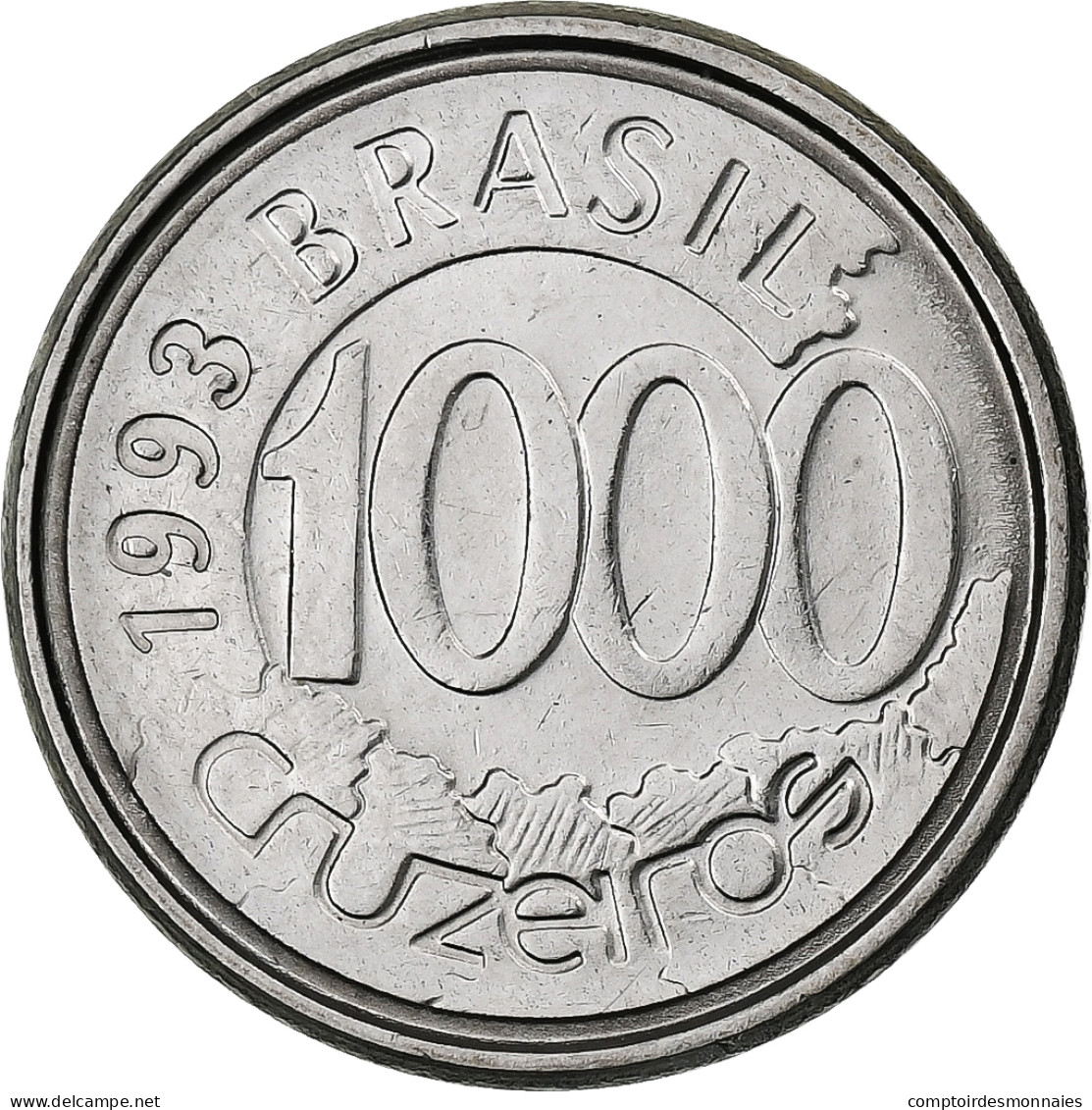 Brésil, 1000 Cruzeiros, 1993, Acier Inoxydable, SPL, KM:626 - Brasil