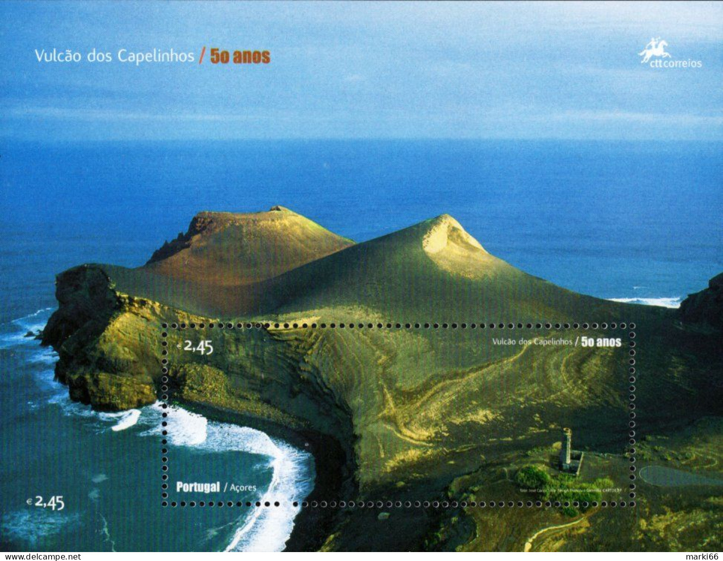 Portugal - Azores - 2007 - Capelinhos Volcano - 50 Years Since Eruption - Mint Souvenir Sheet - Azores