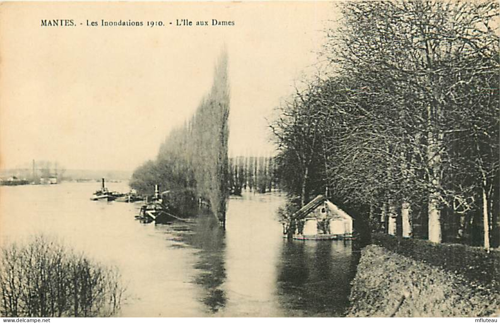 78* MANTES - LIMAY   Crue 1910 -  Ile Aux Dames                 MA81.189 - Mantes La Ville