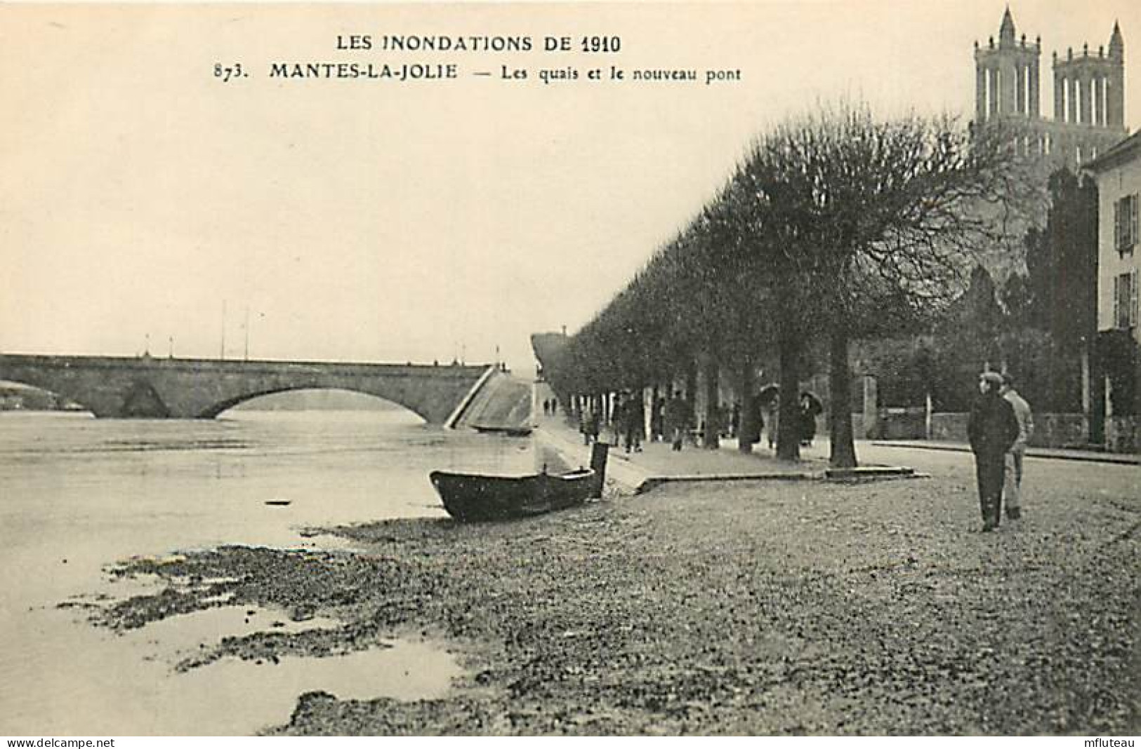 78* MANTES - LIMAY   Crue 1910 -  Quais , Nouveau Pont               MA81.182"" - Mantes La Ville