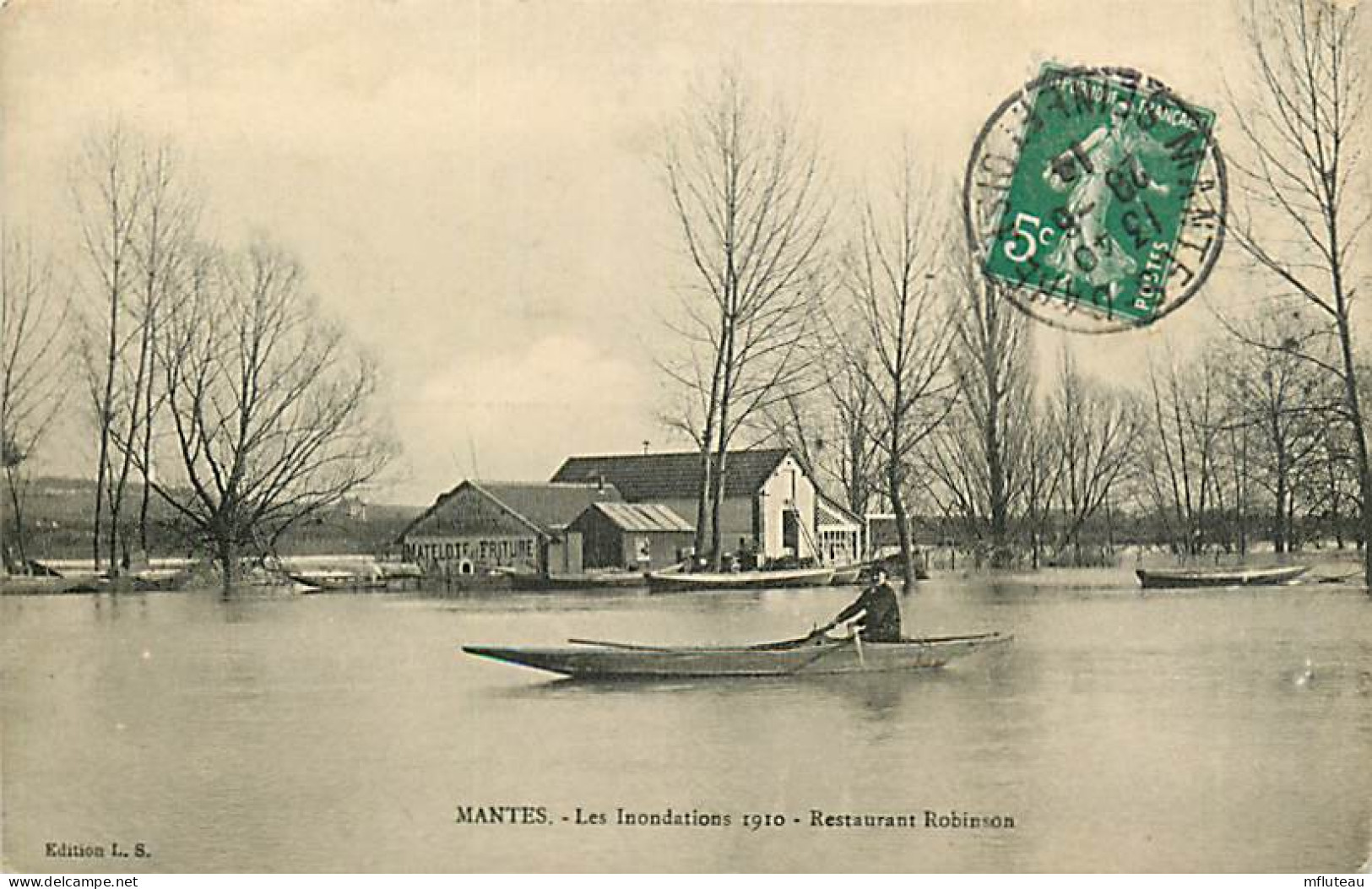 78* MANTES - LIMAY   Crue 1910 â Restaurant Robinson                MA81.170 - Mantes La Ville