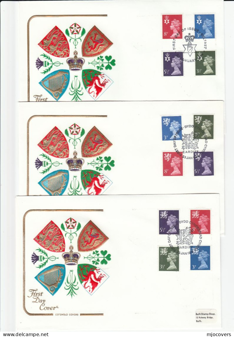 6 GB FDCs 1974 Regional Definitives Cover Fdc - 1971-1980 Decimal Issues