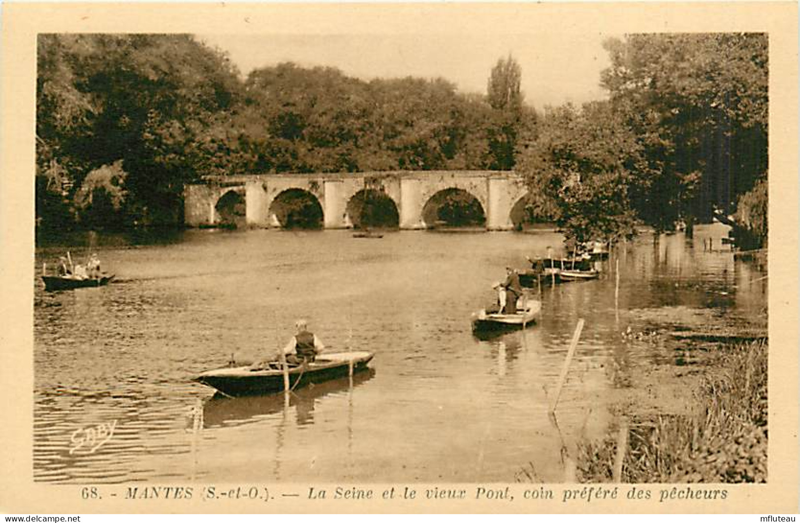 78* MANTES Vieux Pont â Pecheurs â 68   MA81.541 - Mantes La Ville