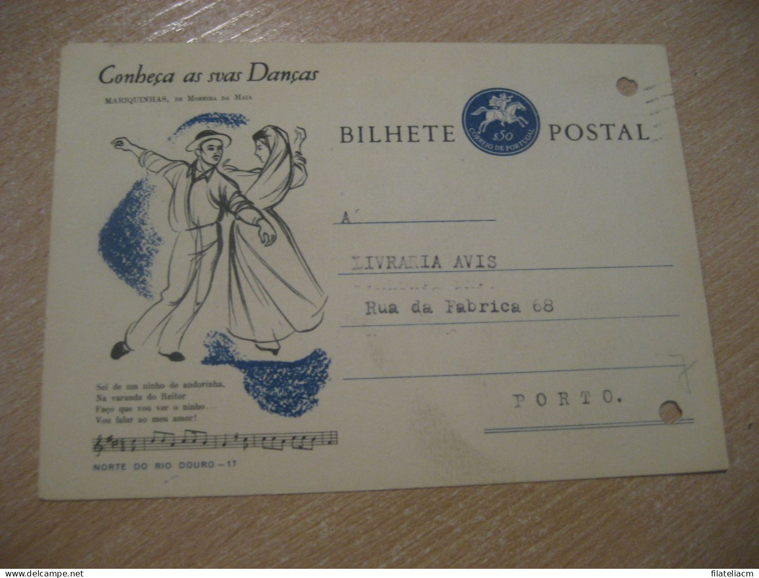 CASTELO BRANCO 1964 To Porto Conheça As Suas Danças Mariquinhas De Moreira Da Maia Bilhete Postal Stationery PORTUGAL - Storia Postale