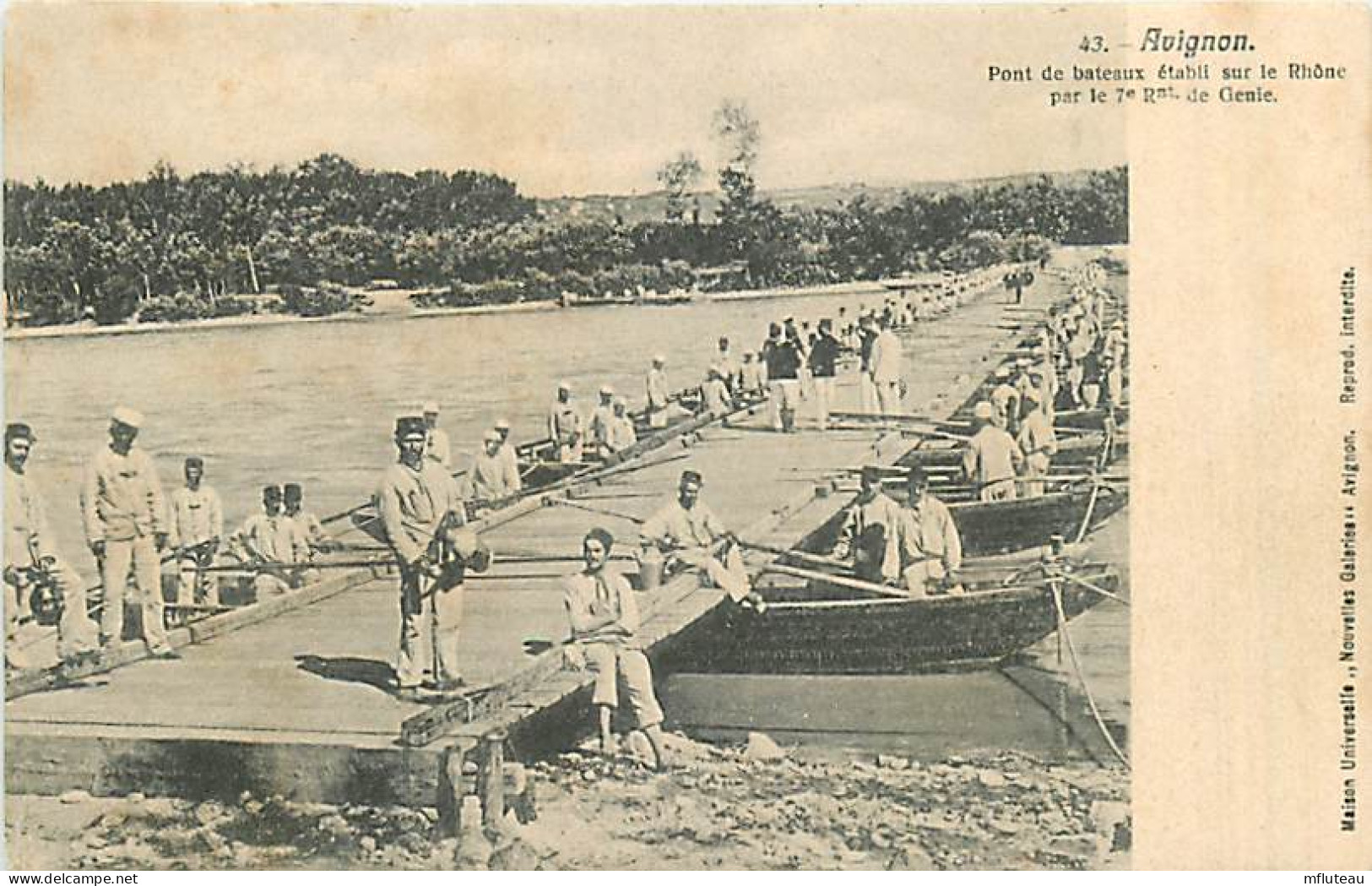 84* AVIGNON Pont Bateaux 7e Genie              MA81.1338 - Manoeuvres