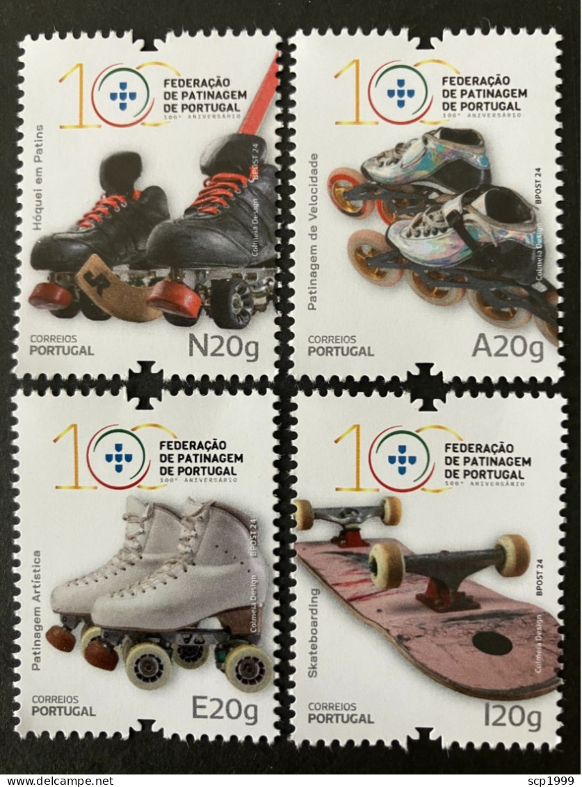 Portugal 2024 - 100 Years Portuguese Skating Federation Stamps Set MNH - Unused Stamps