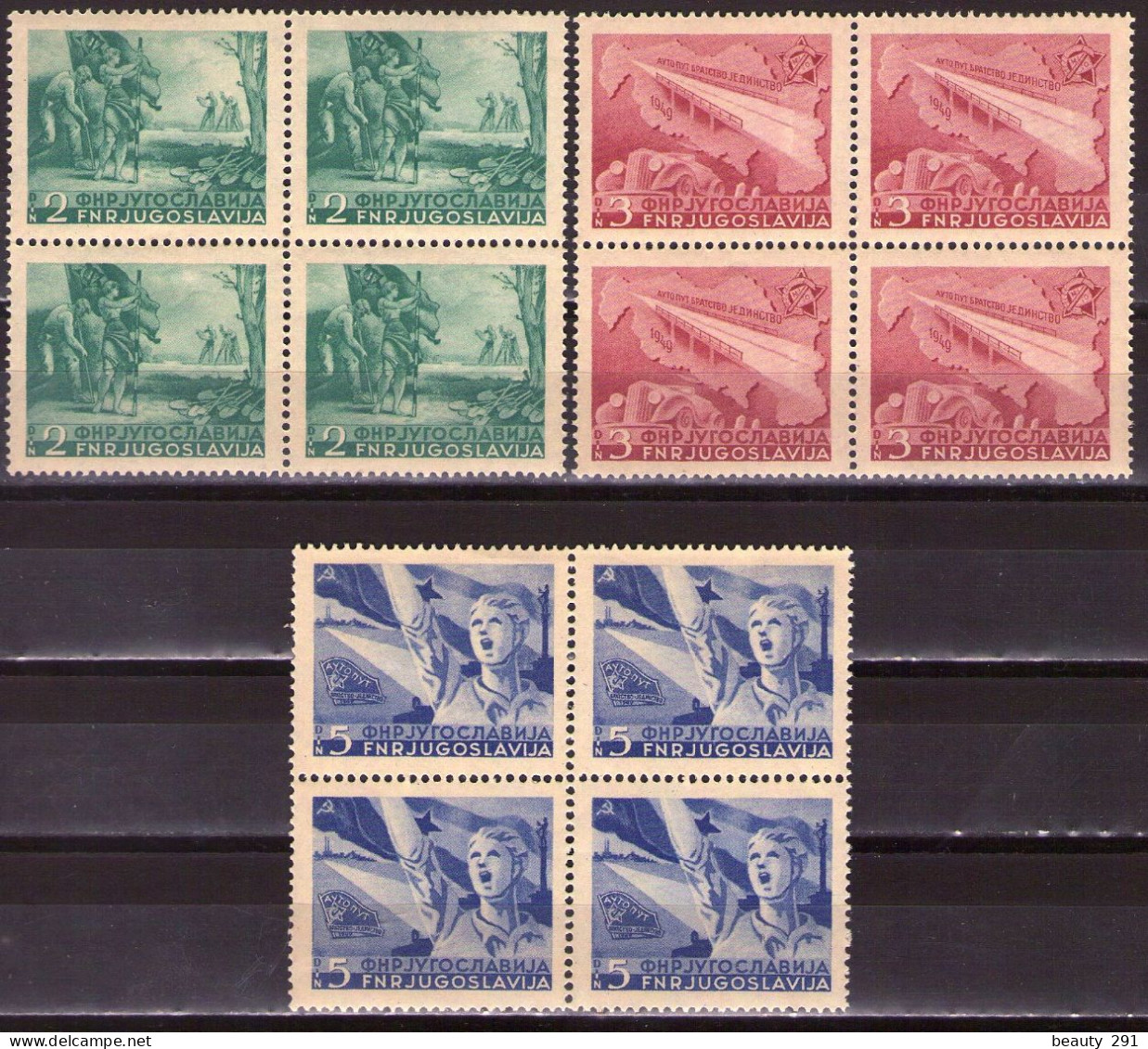 Yugoslavia 1950 - Highway Zagreb-Beograd, Mi 598-600 - MNH**VF - Nuevos