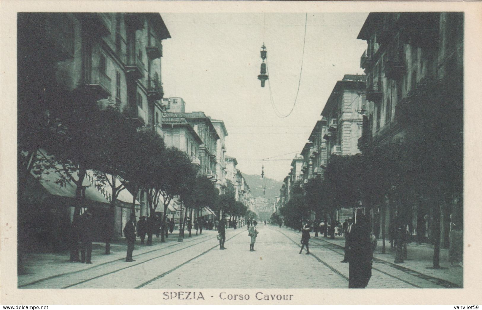 LA SPEZIA-CORSO CAVOUR-BELLA E ANIMATA CARTOLINA NON VIAGGIATA 1915-1925 - La Spezia