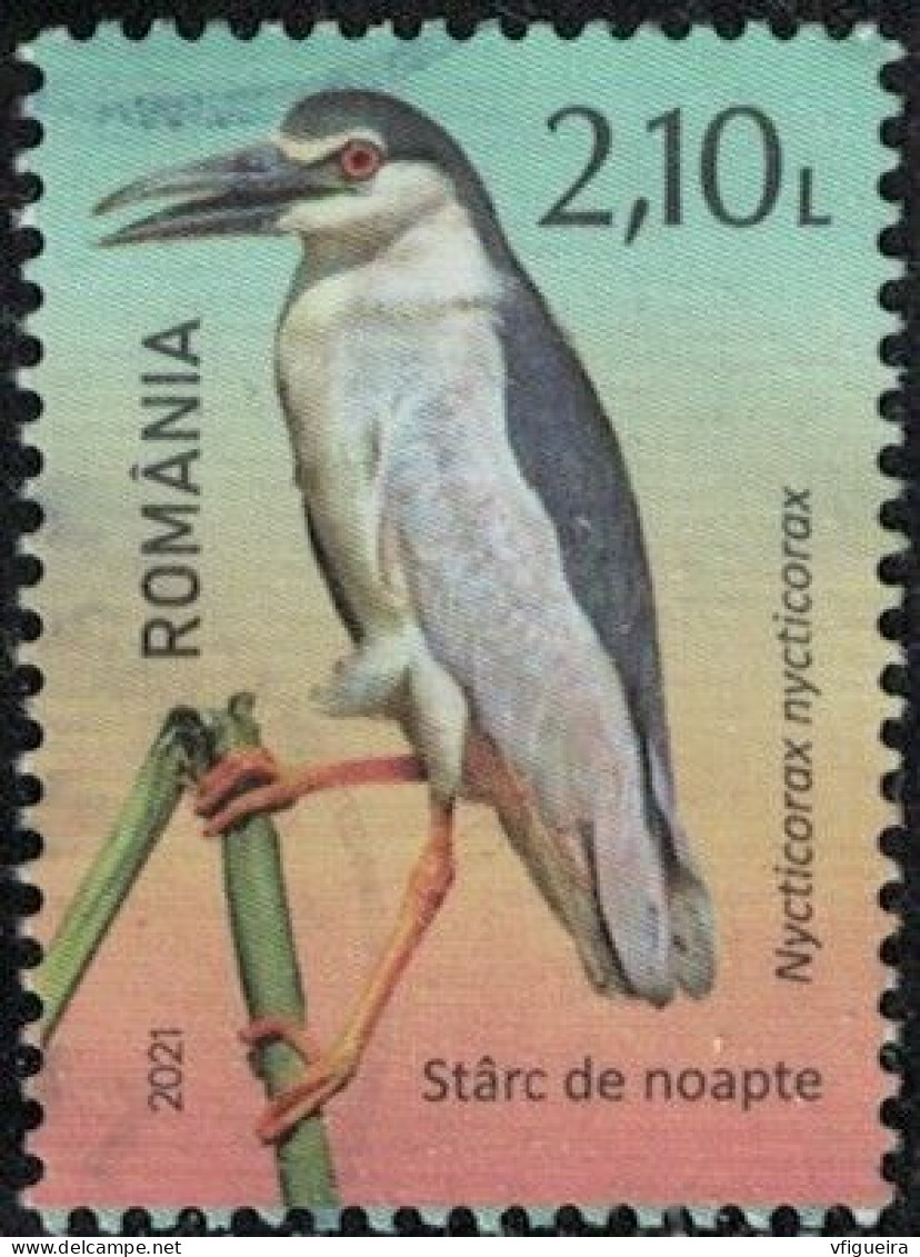 Roumanie 2021 Oblitéré Used Oiseau Nycticorax Nycticorax Bihoreau Gris Y&T RO 6675 SU - Oblitérés