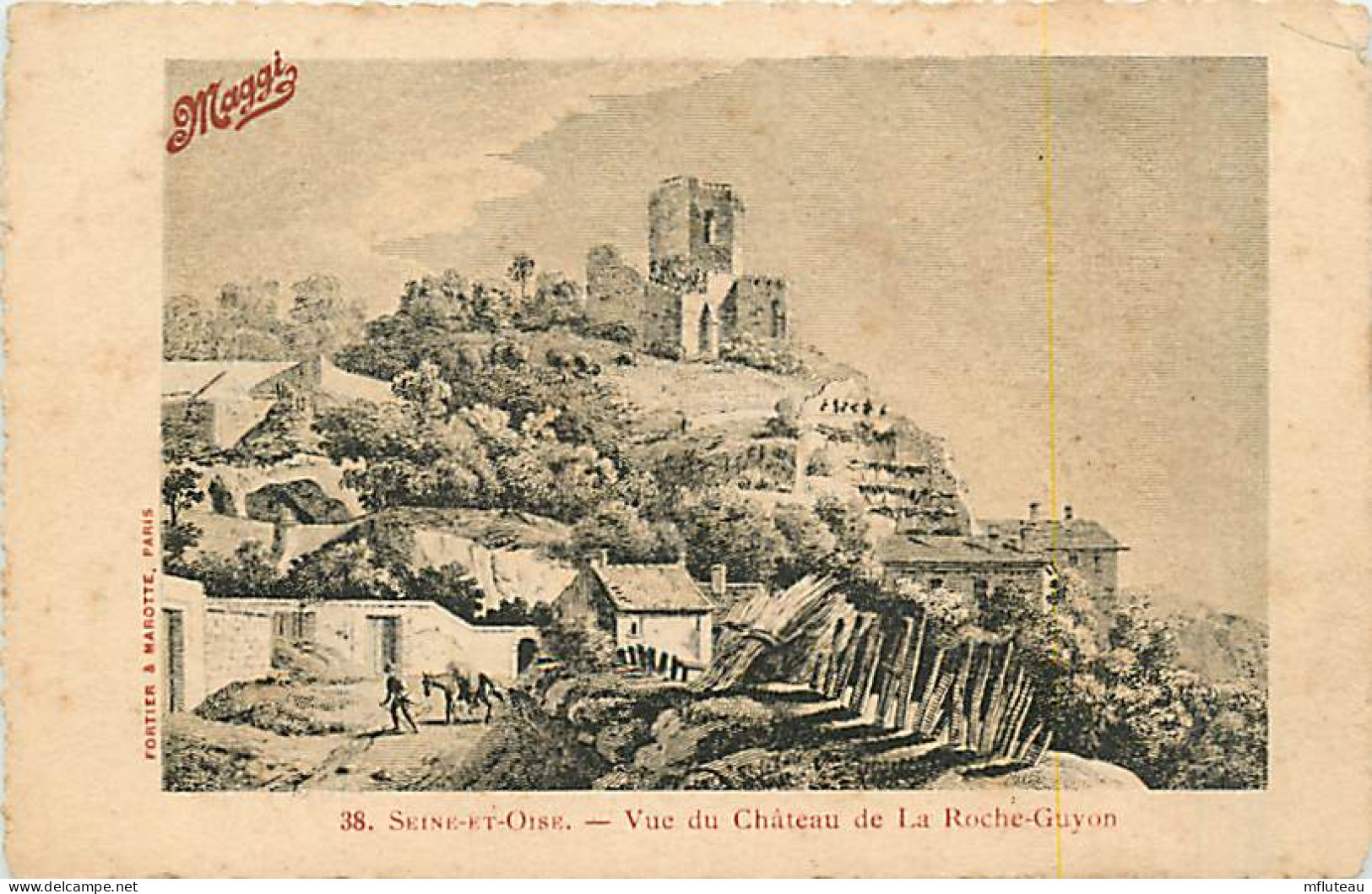 95* LA ROCHE GUYON  Chateau (dessin)                MA83,0479 - La Roche Guyon