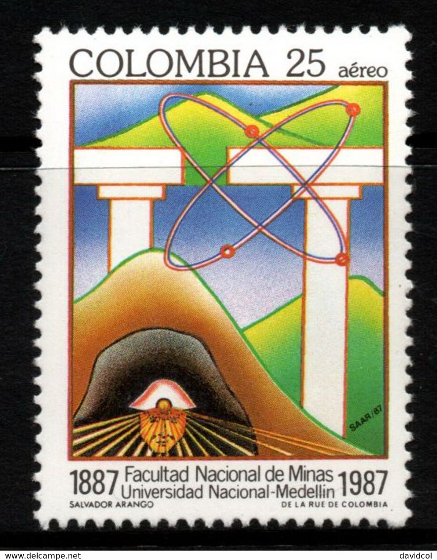 05- KOLUMBIEN - 1987 - MNH - MI#: 1698. NATIONAL UNIVERSITY MEDELLIN CITY 1887-1987- EDUCATION - Colombie