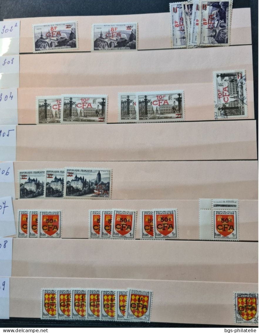 Stock De Timbres De Réunion CFA , Neufs **, Neufs * Et Quelques Oblitérés. - Verzamelingen (zonder Album)