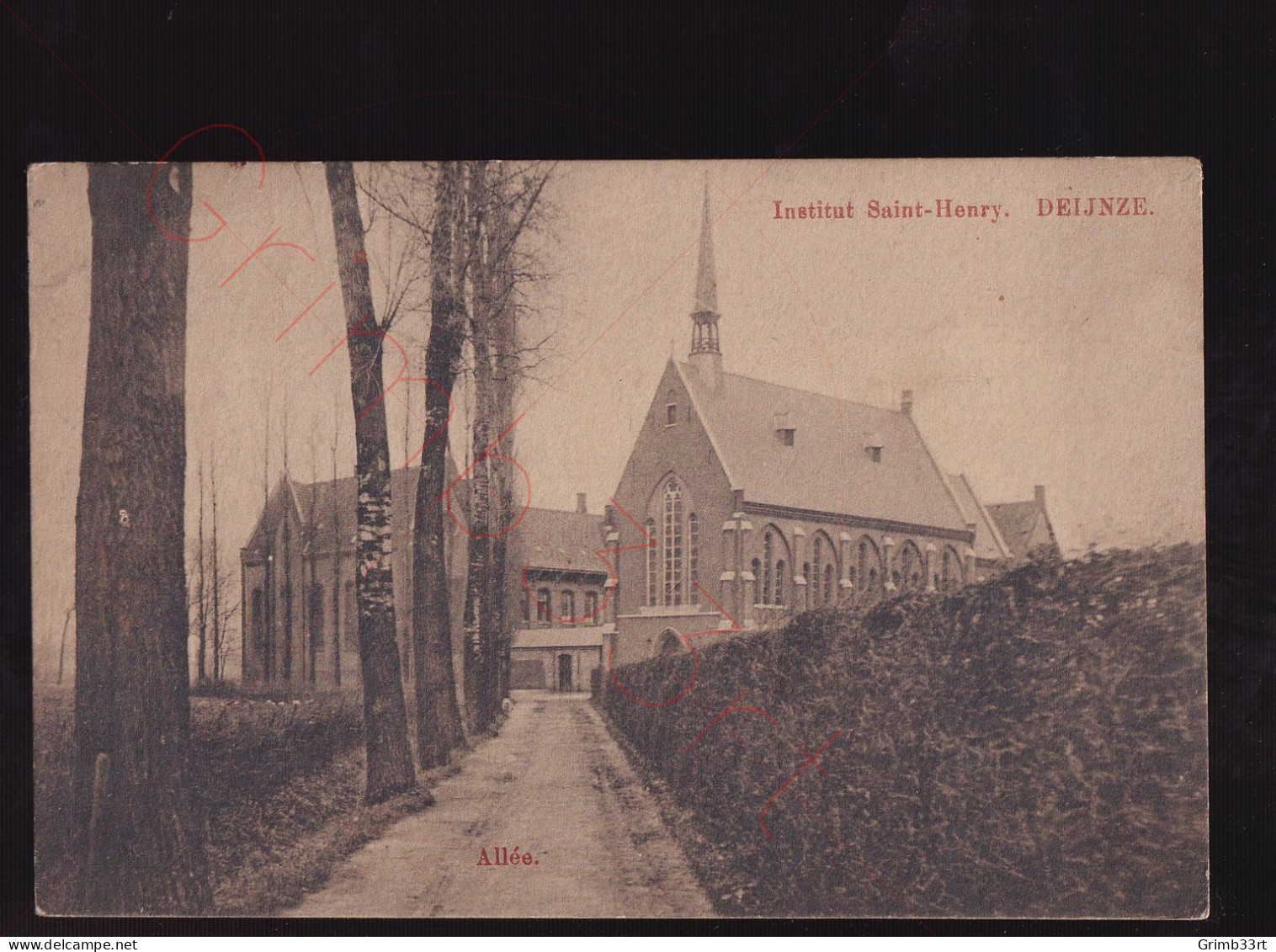 Deijnze - Institut Saint-Henry - Allée - Postkaart - Deinze