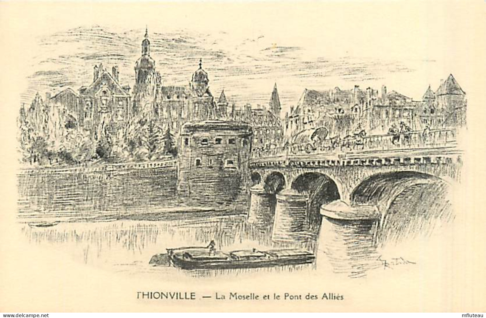 57* THIONVILLE   Pont Des Allies (dessin)          MA87,0354 - Thionville