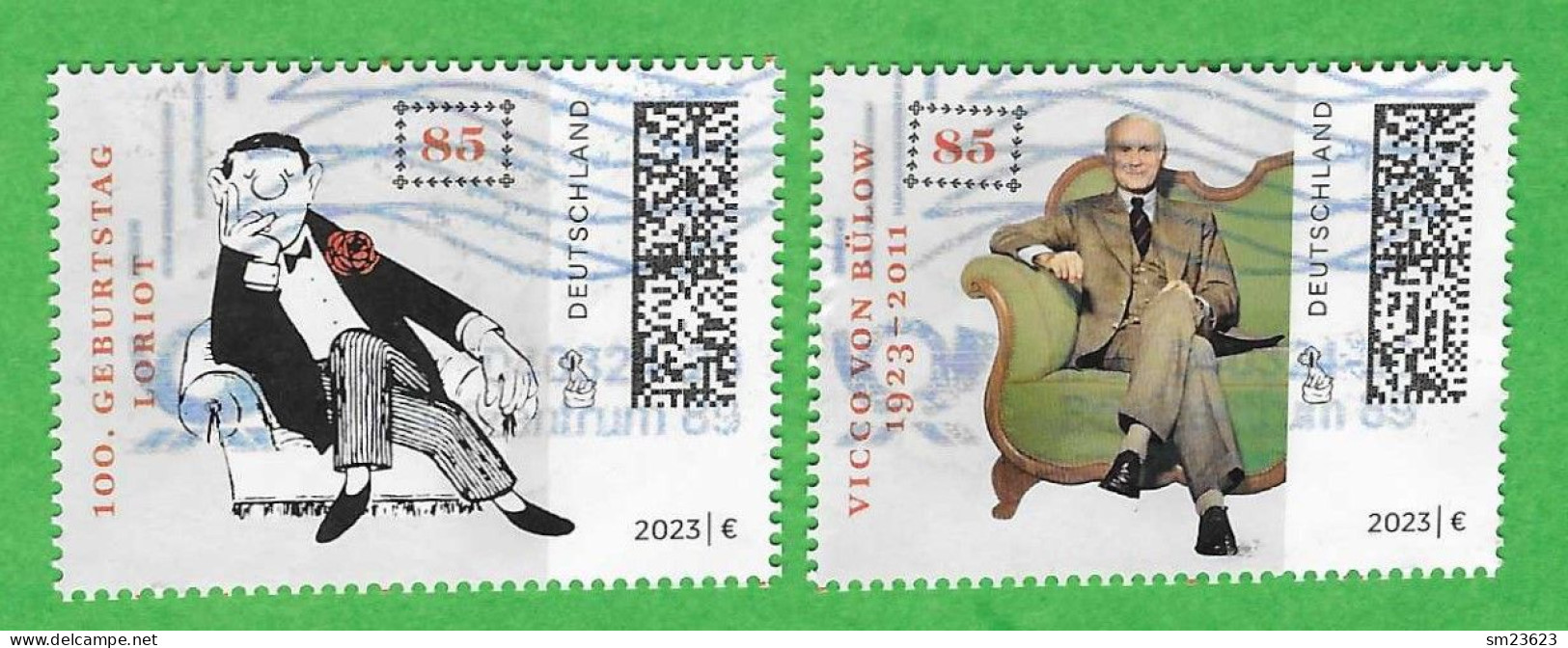 BRD 2023  Mi.Nr. 3794 / 3795 , 100. Geburtstag LORIOT - Nassklebend - Gestempelt / Fine Used / (o) - Usati