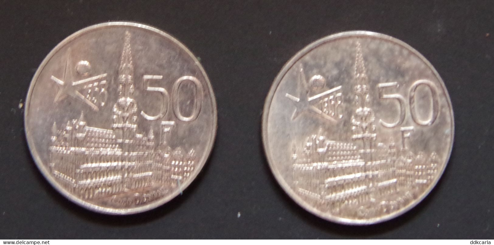 2 X 50 Fr 1958 VL + FR EXPO (zilveren Munten) Silver - 50 Francs