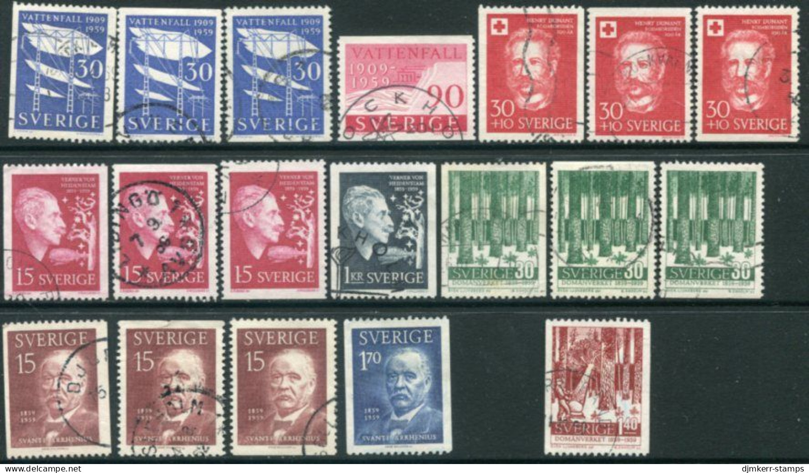 SWEDEN 1959 Complete Issues Used  Michel 446-54 - Gebruikt