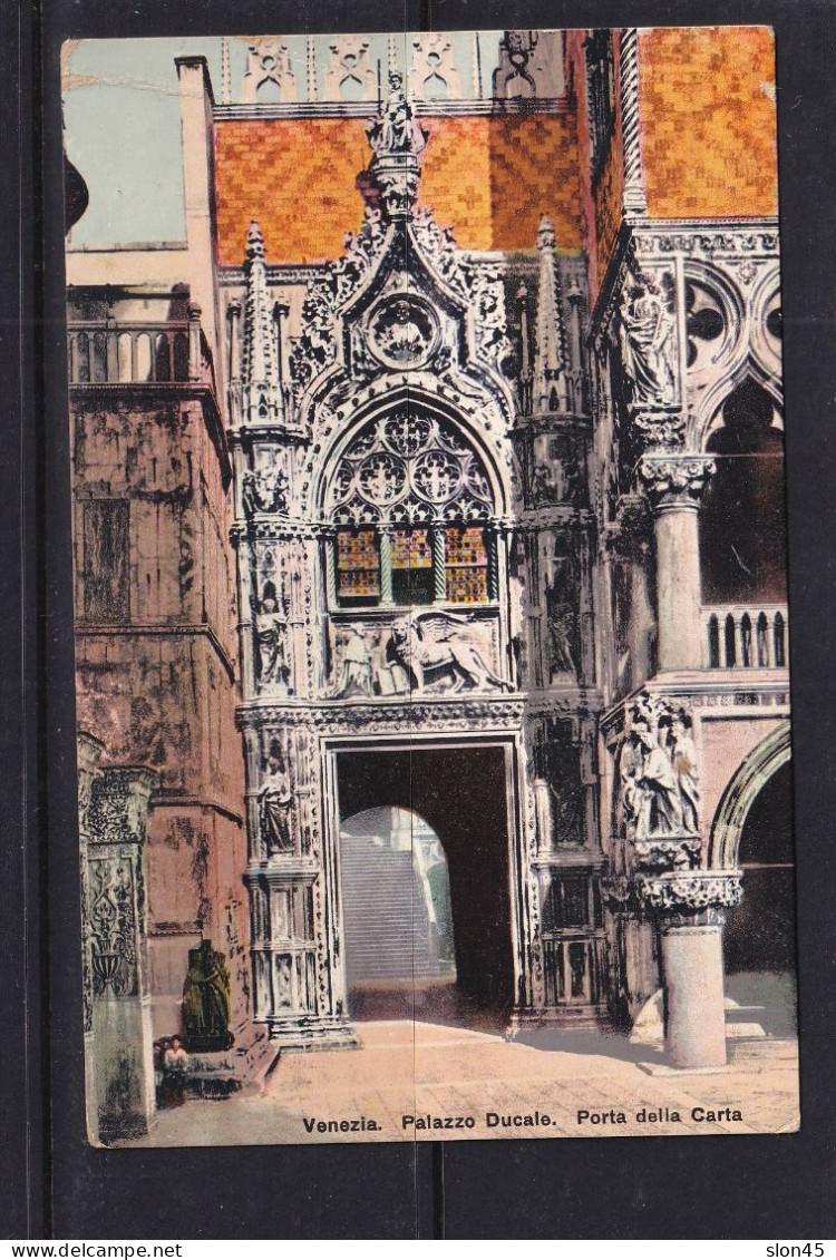 Italy 1921 Color Photo Card Venezia To Torino Used 16089 - Other & Unclassified