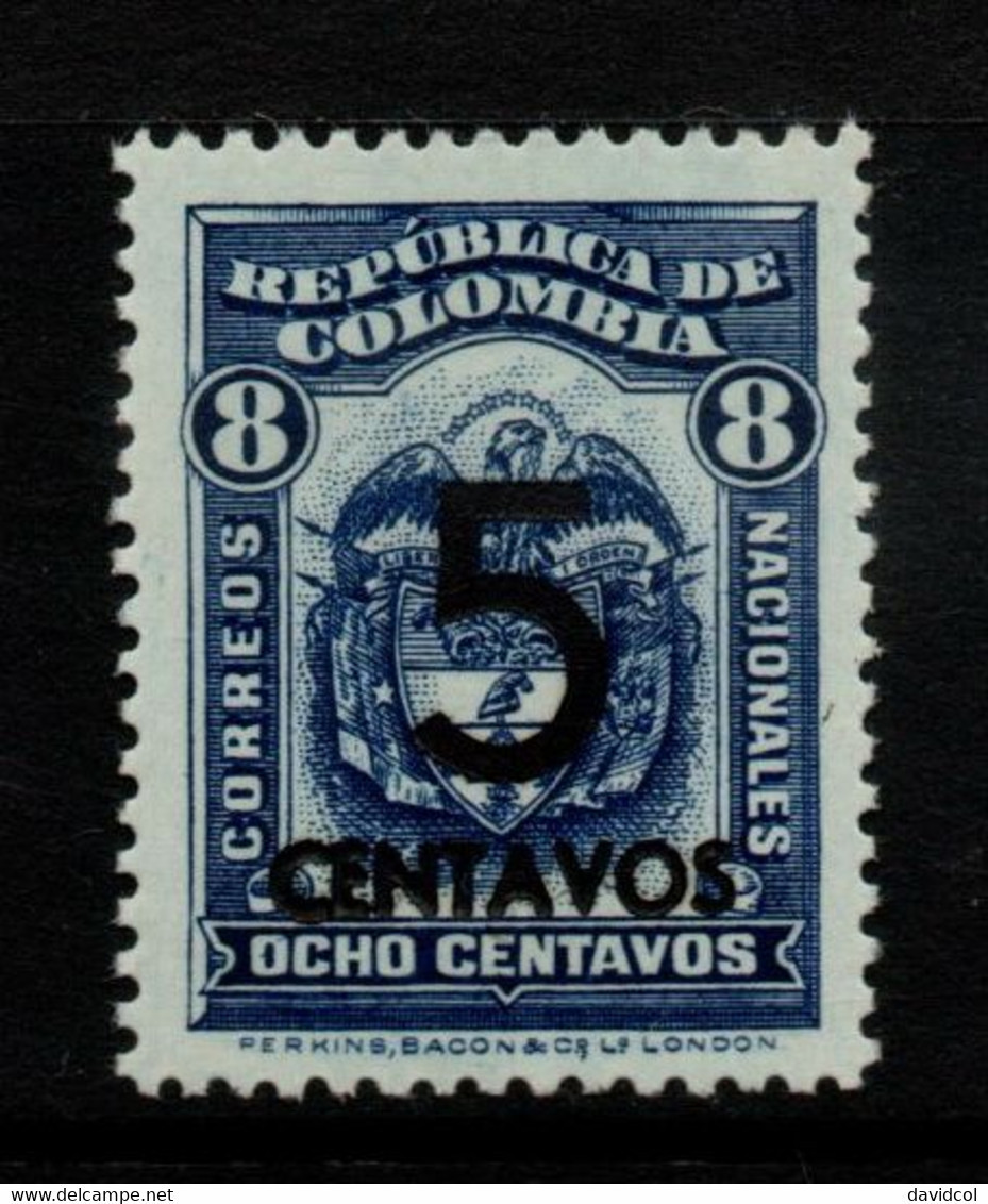 05C- KOLUMBIEN - 1937 - MI#: 386 - MNH - COAT OF ARMS - SURCHARGE - Colombia