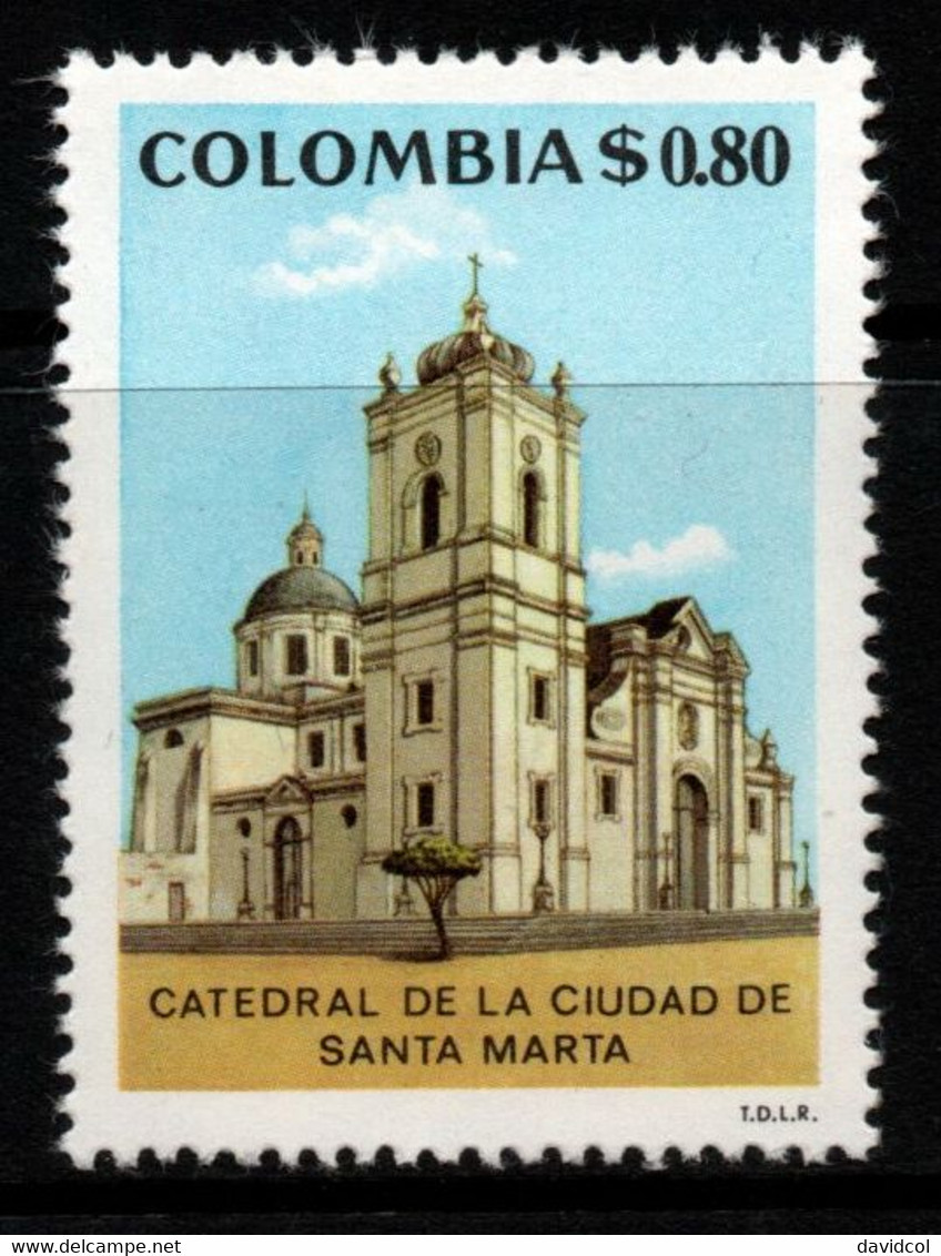 08A- KOLUMBIEN - 1975- MI#:1293- MNH- SANTA MARTA CITY 450 YEARS OF THE FOUNDATION – CATHEDRAL/ ARCHITECTURE - Colombia