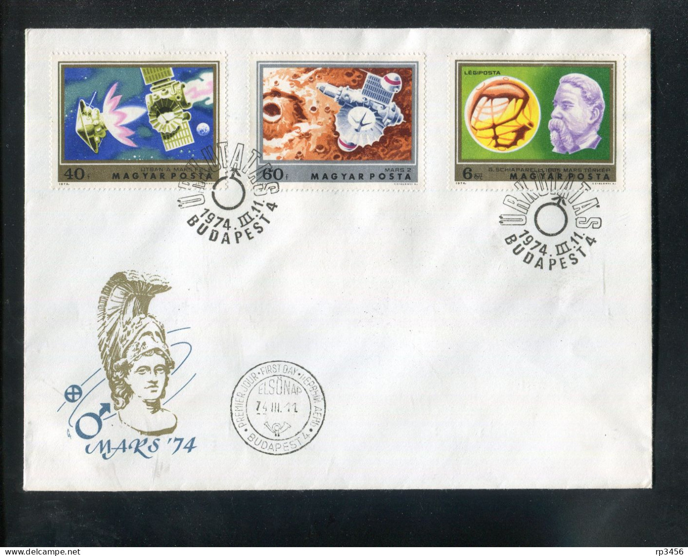 "UNGARN" 1974, Mi. 2931-2937 Und Block 104 "Marsforschung" Auf 3 FDC (R1168) - FDC