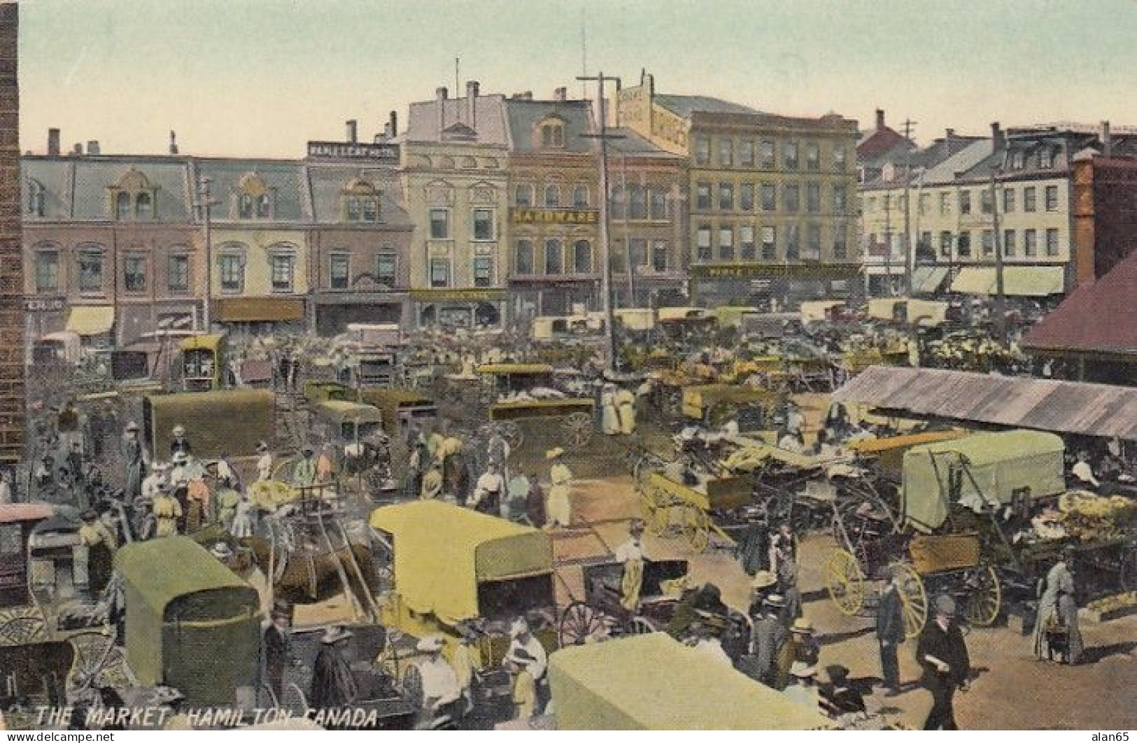 Hamilton Ontario Canada, The Market, C1900s/10s Vintage Postcard - Hamilton