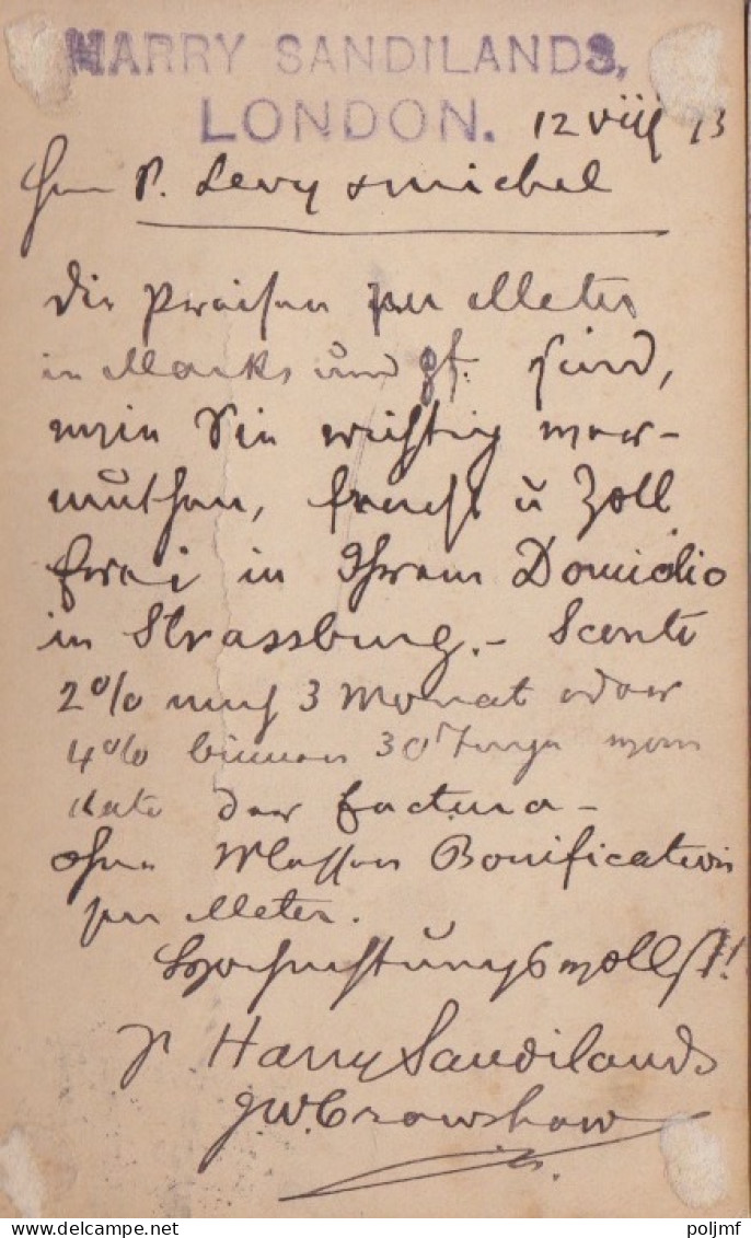 CP Entier Half Penny Brun "Victoria" Obl. Carrée London Le 12 AU 93 Pour Strasbourg + Taxe 10 - Luftpost & Aerogramme