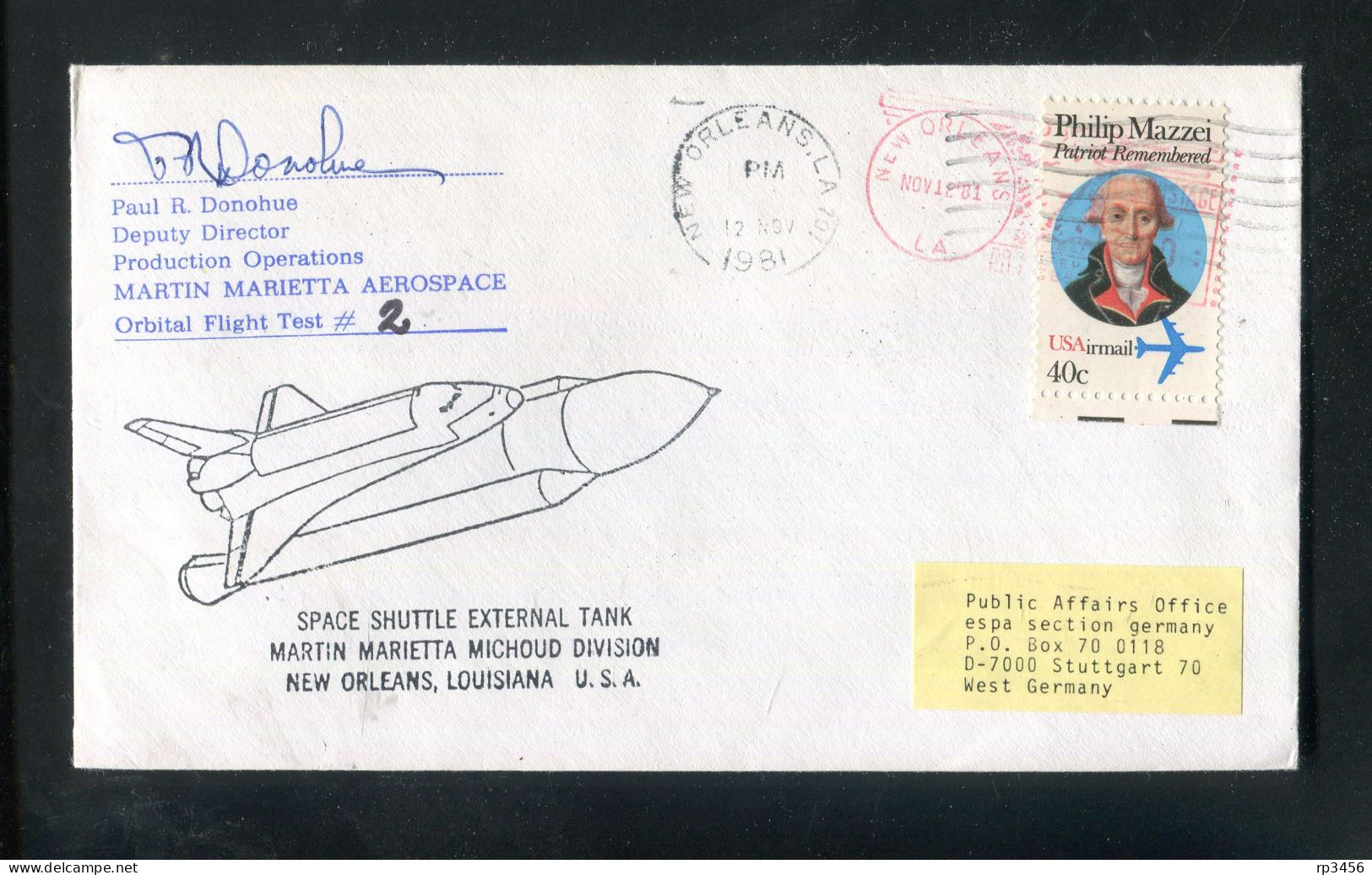 "USA" 1981, Brief "Orbital Flight Test" Mit Unterschrift Debuty Director (R1170) - 3c. 1961-... Lettres