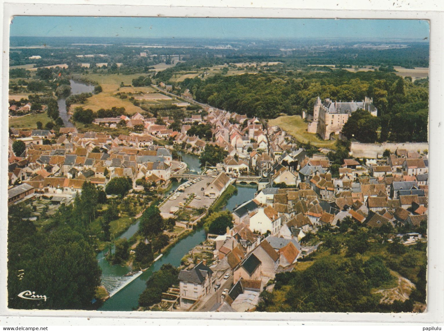 37 DEPT 18 : édit. Cim : Châteauneuf Sur Cher Vue Générale Aérienne Et La Vallée Du Cher - Chateauneuf Sur Cher