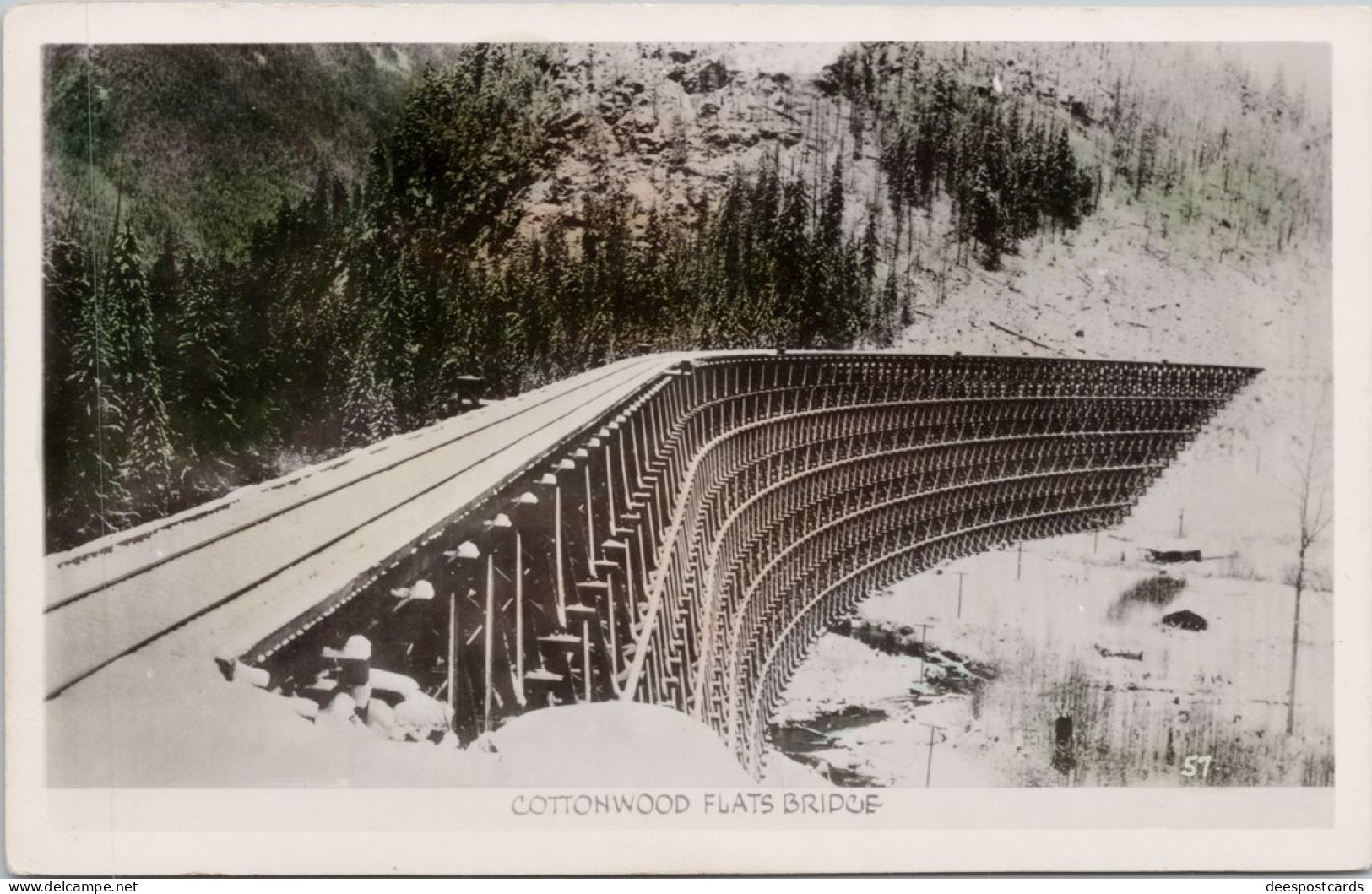 Cottonwood Flats Bridge BC British Columbia CNR Canadian National Railways Bridge Canada RPPC Postcard Z2 - Sonstige & Ohne Zuordnung