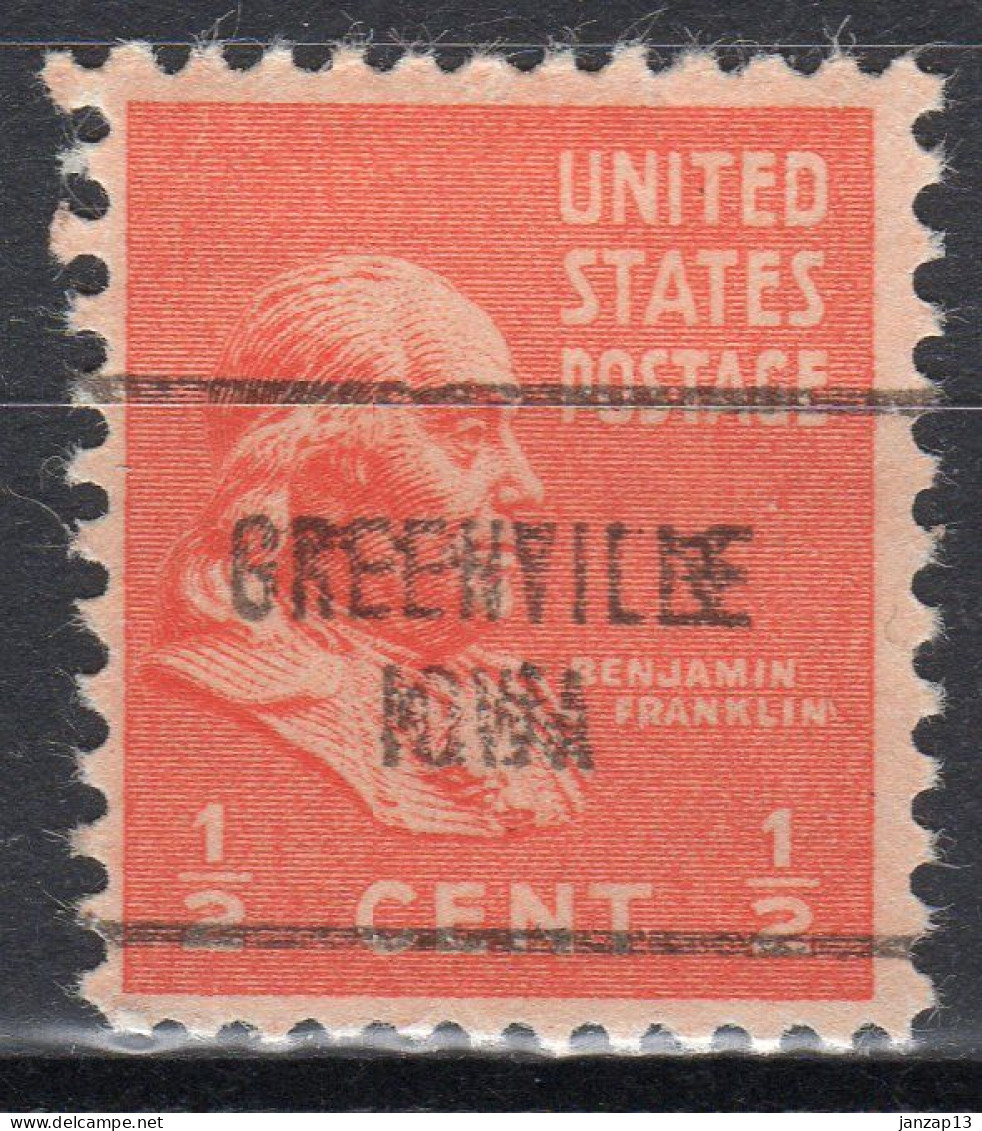 MM-346; USA Precancel/Vorausentwertung/Preo; GREENVILLE (IA), Type 704 - Precancels