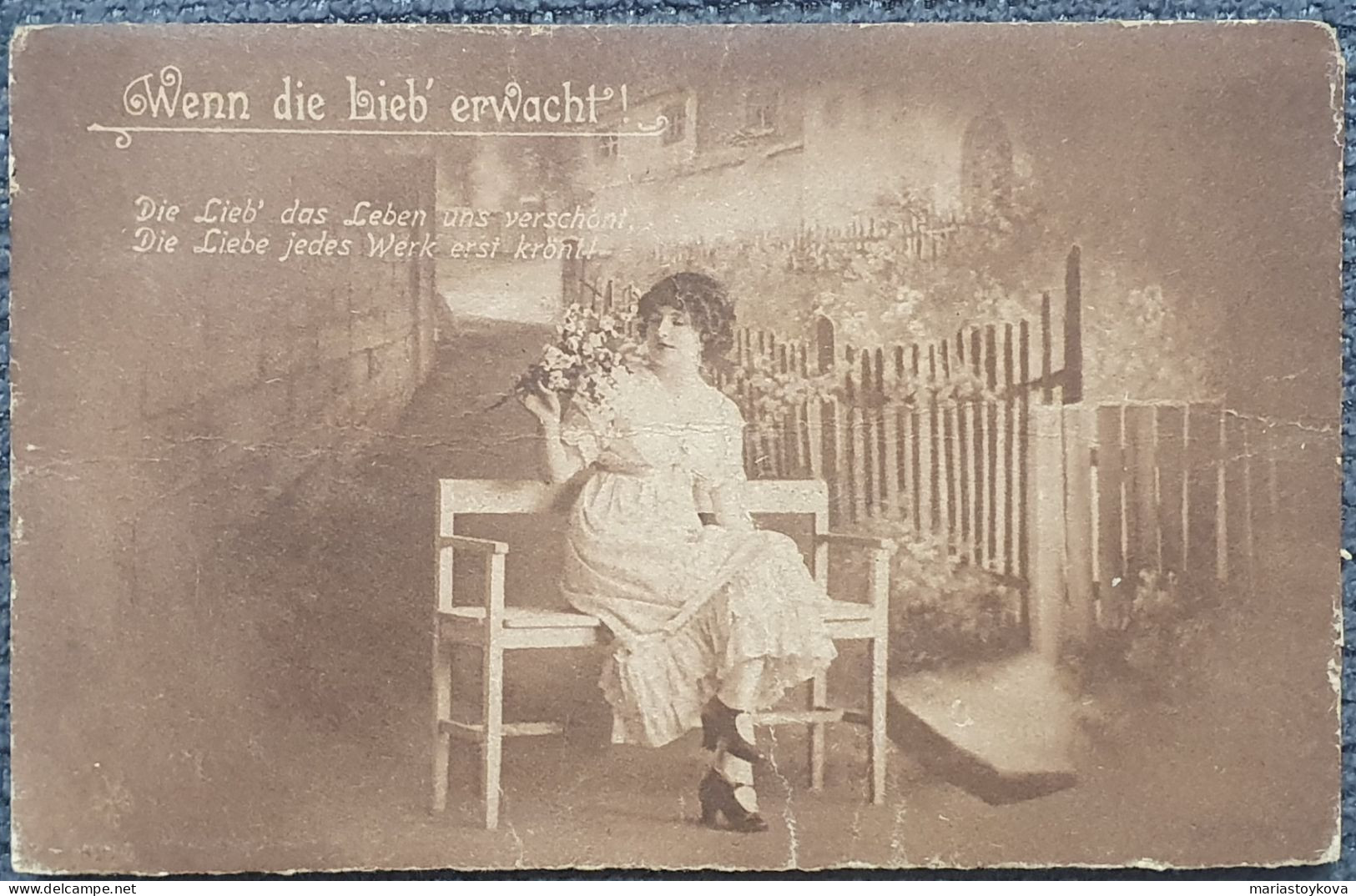 1900. Wenn Die Liebe Erwacht. Poesie. Fotografie. - Antiek