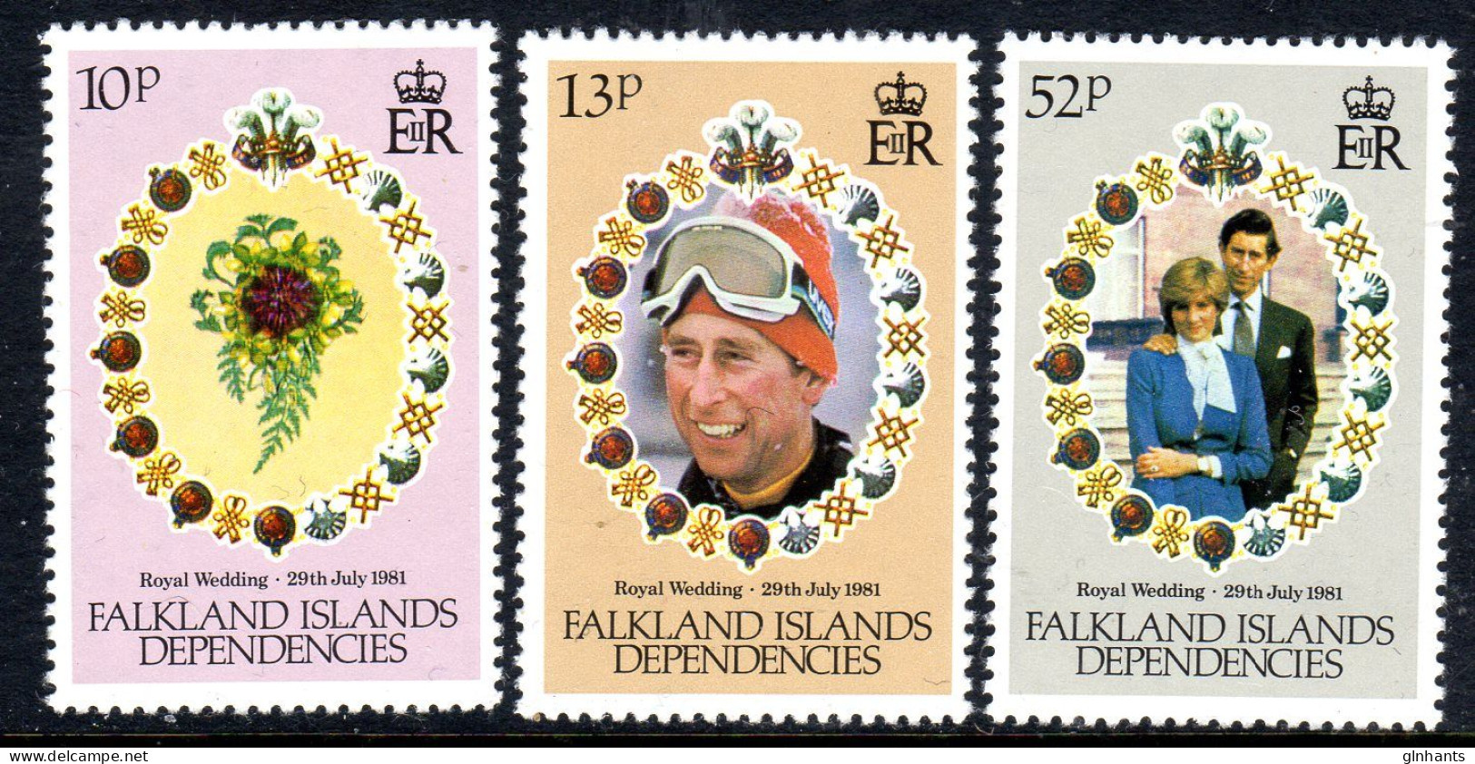 FALKLAND ISLANDS DEPENDENCIES - 1981 ROYAL WEDDING SET (3V) FINE MNH ** SG 95-97 - Falklandinseln