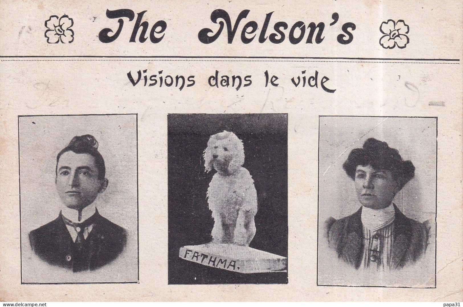 The Nelson' S Visions Dans Le Vide Chien Caniche Artistes Cirque Acrobate Divination ? Magie ? - Circo