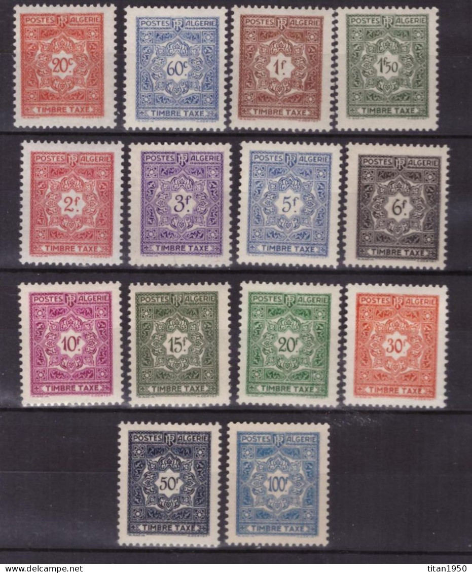 Algérie - 1947-1955 - TAXES Série Complète De 14 Timbres Neufs ** Cote 35 € - Timbres-taxe