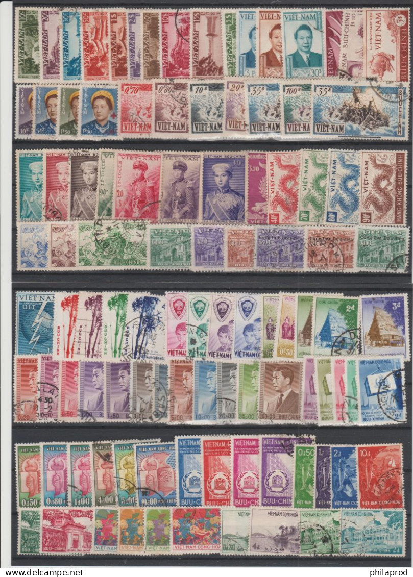 VIETNAM  1951-1975  PAYS COMPLETE / COUNTRY COLLECTION  Used  See 7 Scans...+ 21 Unissued    RARE - Viêt-Nam