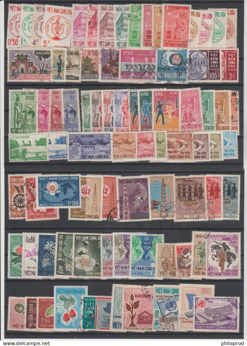 VIETNAM  1951-1975  PAYS COMPLETE / COUNTRY COLLECTION  Used  See 7 Scans...+ 21 Unissued    RARE - Viêt-Nam